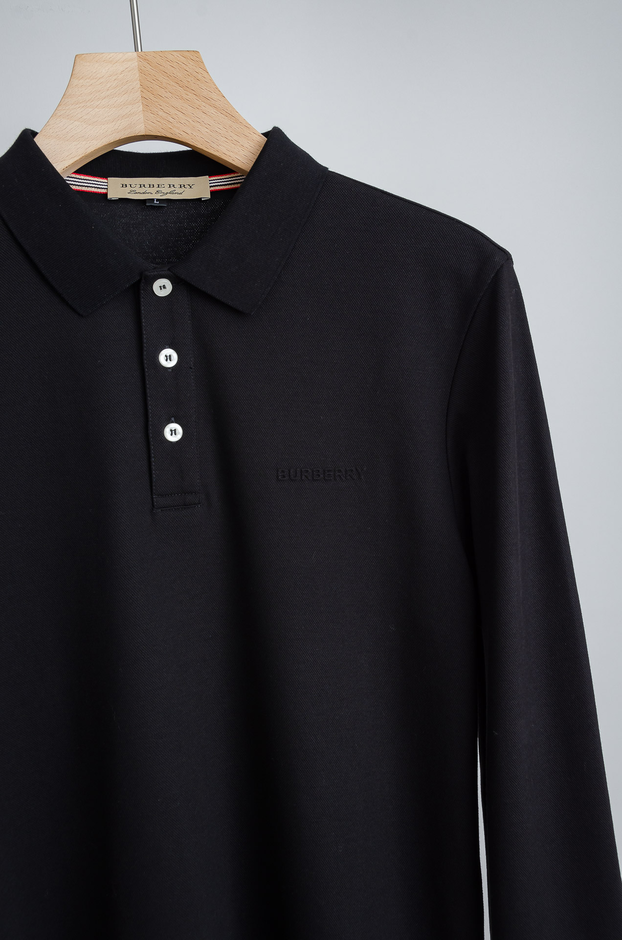 ☀️☀️ BURB*ERRY 巴宝/莉2025FW新品 轻奢男士翻领长袖T恤衫#精选客供进口100%棉采