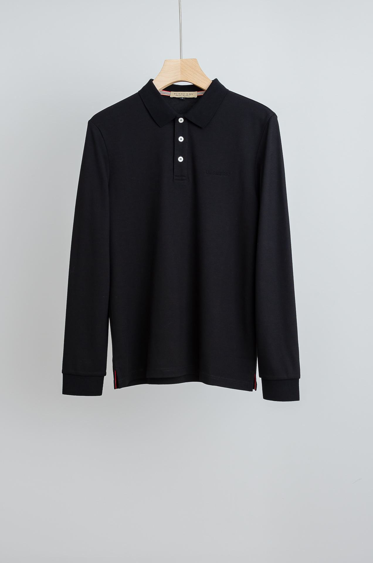 ☀️☀️ BURB*ERRY 巴宝/莉2025FW新品 轻奢男士翻领长袖T恤衫#精选客供进口100%棉采