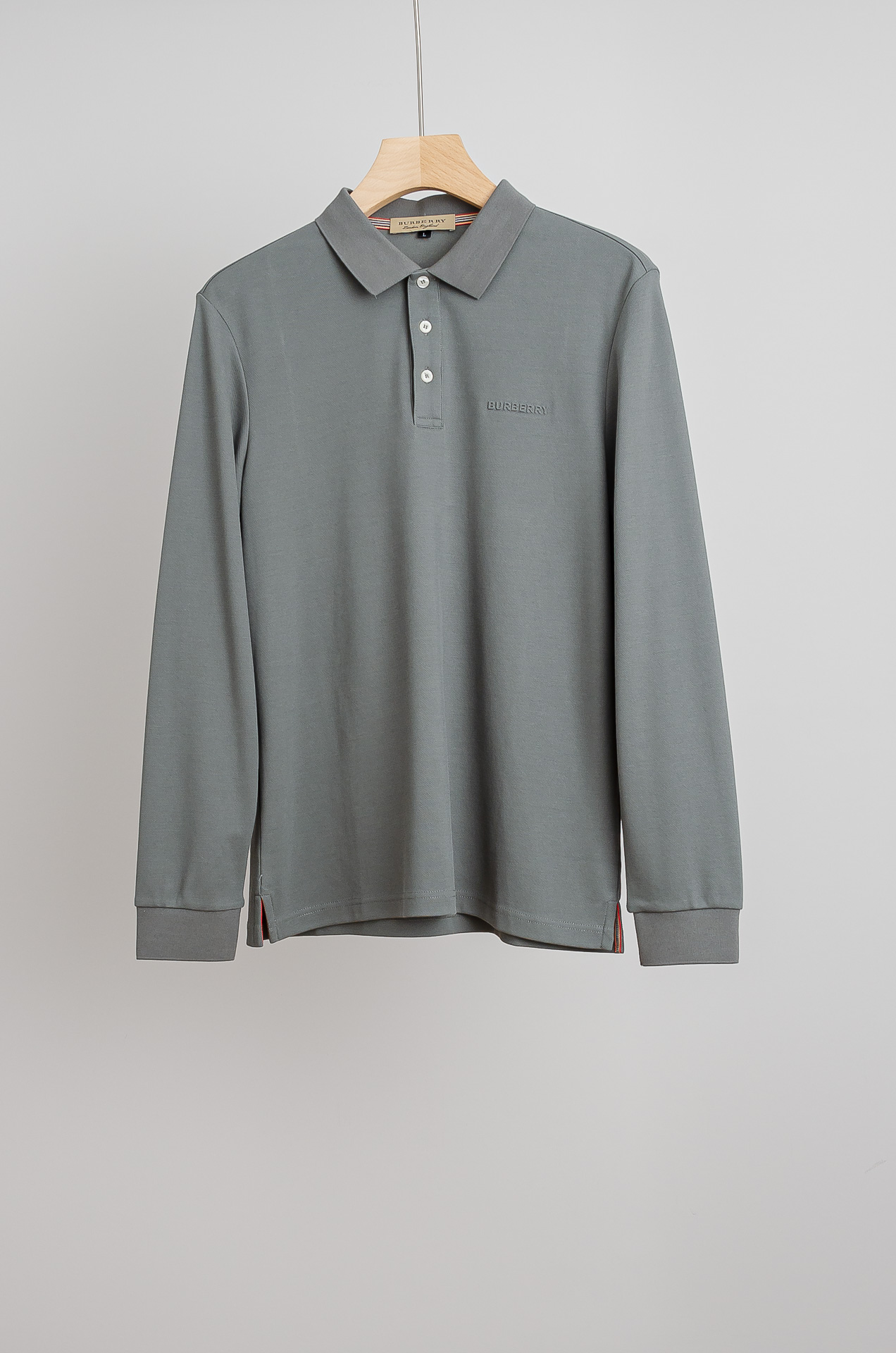 ☀️☀️ BURB*ERRY 巴宝/莉2025FW新品 轻奢男士翻领长袖T恤衫#精选客供进口100%棉采