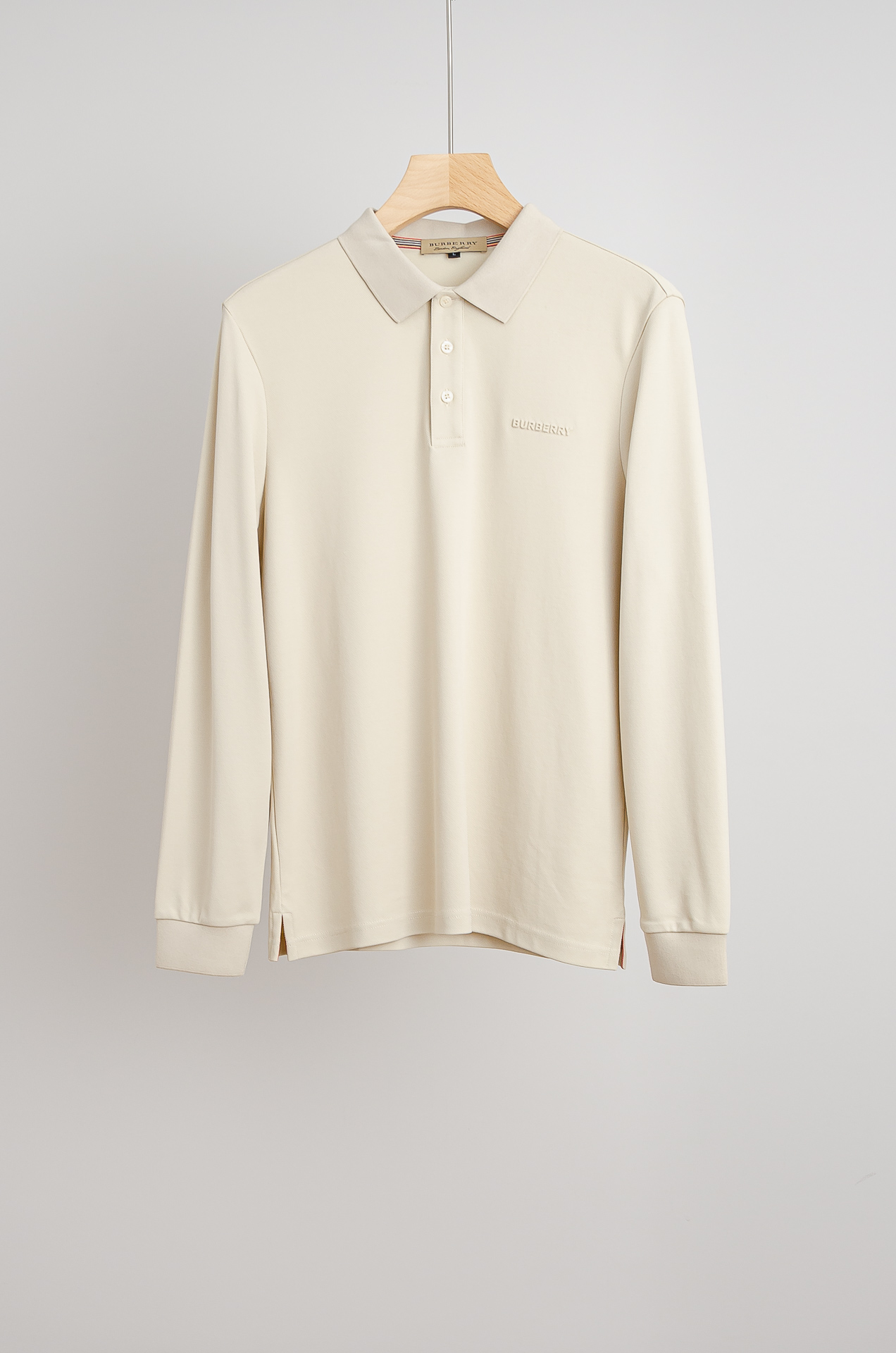 ☀️☀️ BURB*ERRY 巴宝/莉2025FW新品 轻奢男士翻领长袖T恤衫#精选客供进口100%棉采