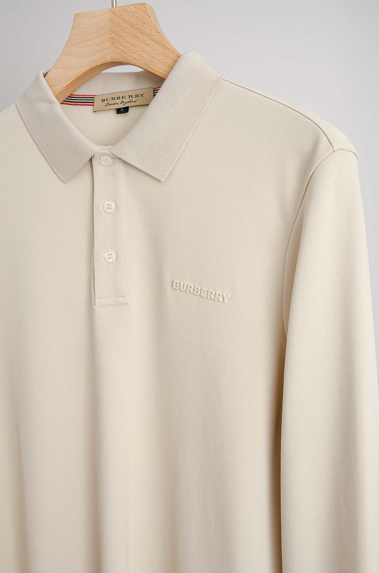 ☀️☀️ BURB*ERRY 巴宝/莉2025FW新品 轻奢男士翻领长袖T恤衫#精选客供进口100%棉采