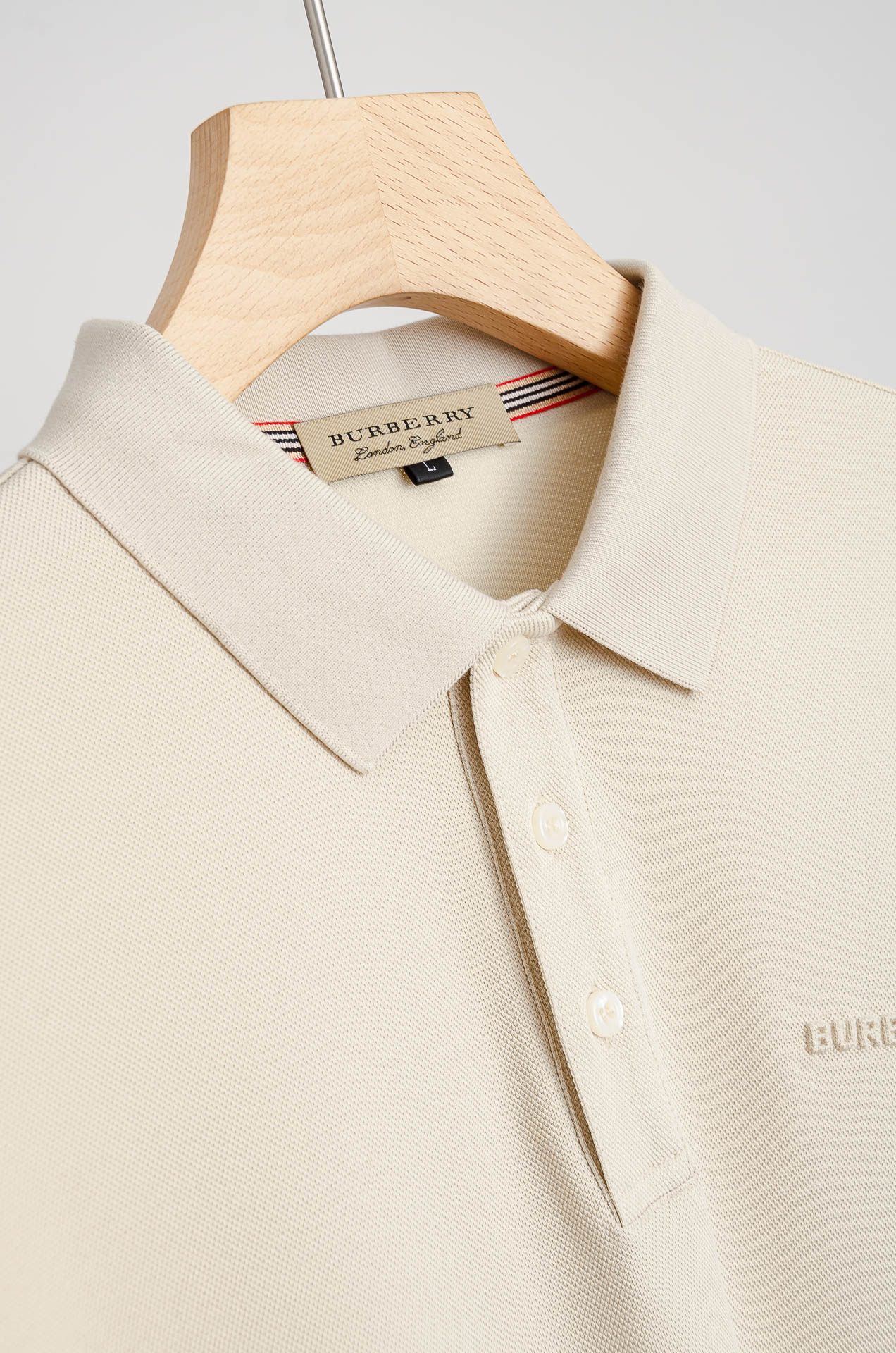 ☀️☀️ BURB*ERRY 巴宝/莉2025FW新品 轻奢男士翻领长袖T恤衫#精选客供进口100%棉采