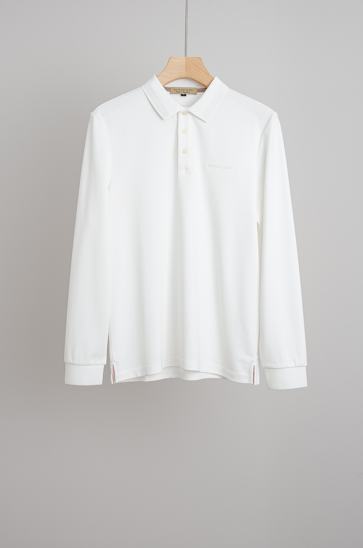 ☀️☀️ BURB*ERRY 巴宝/莉2025FW新品 轻奢男士翻领长袖T恤衫#精选客供进口100%棉采