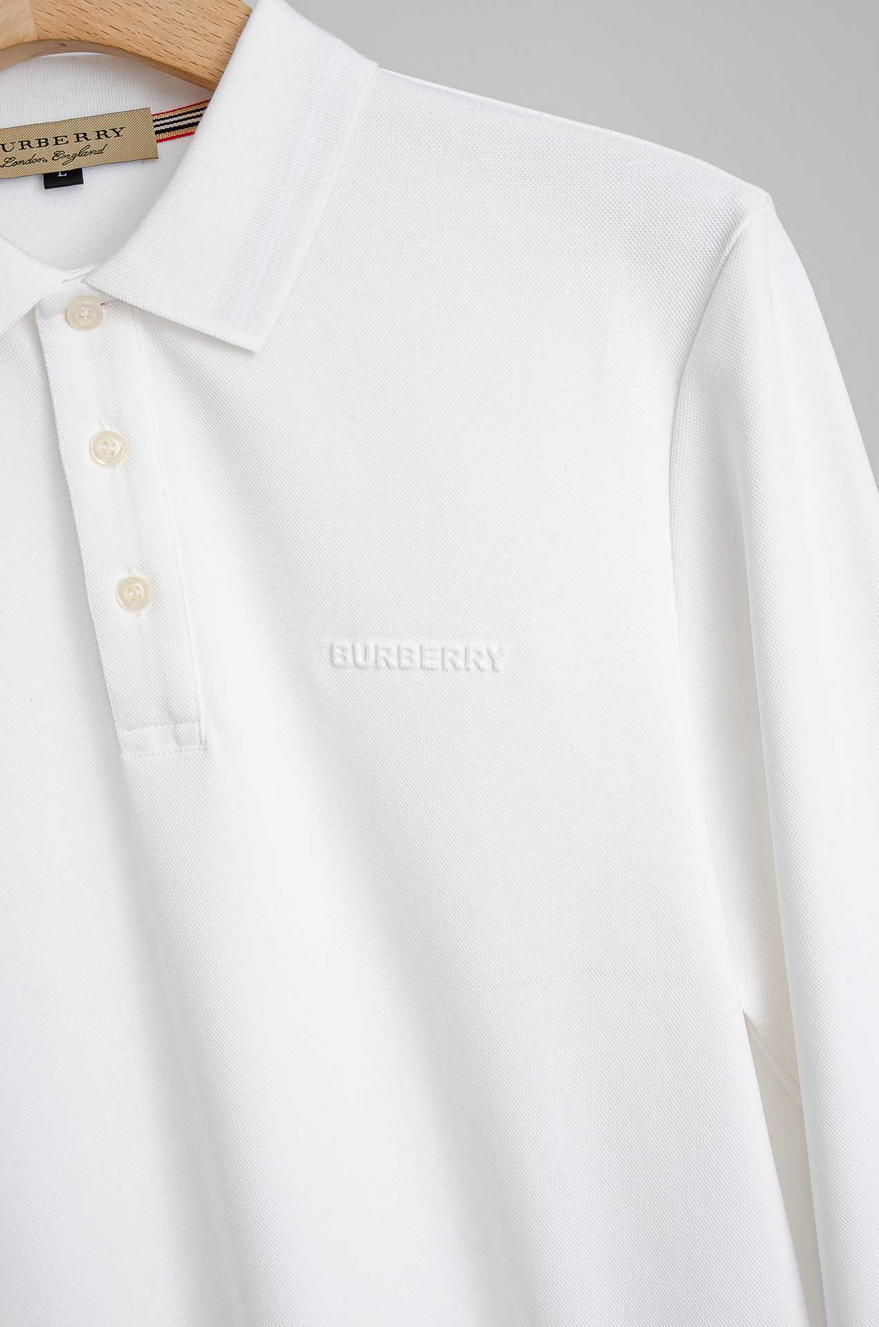 ☀️☀️ BURB*ERRY 巴宝/莉2025FW新品 轻奢男士翻领长袖T恤衫#精选客供进口100%棉采