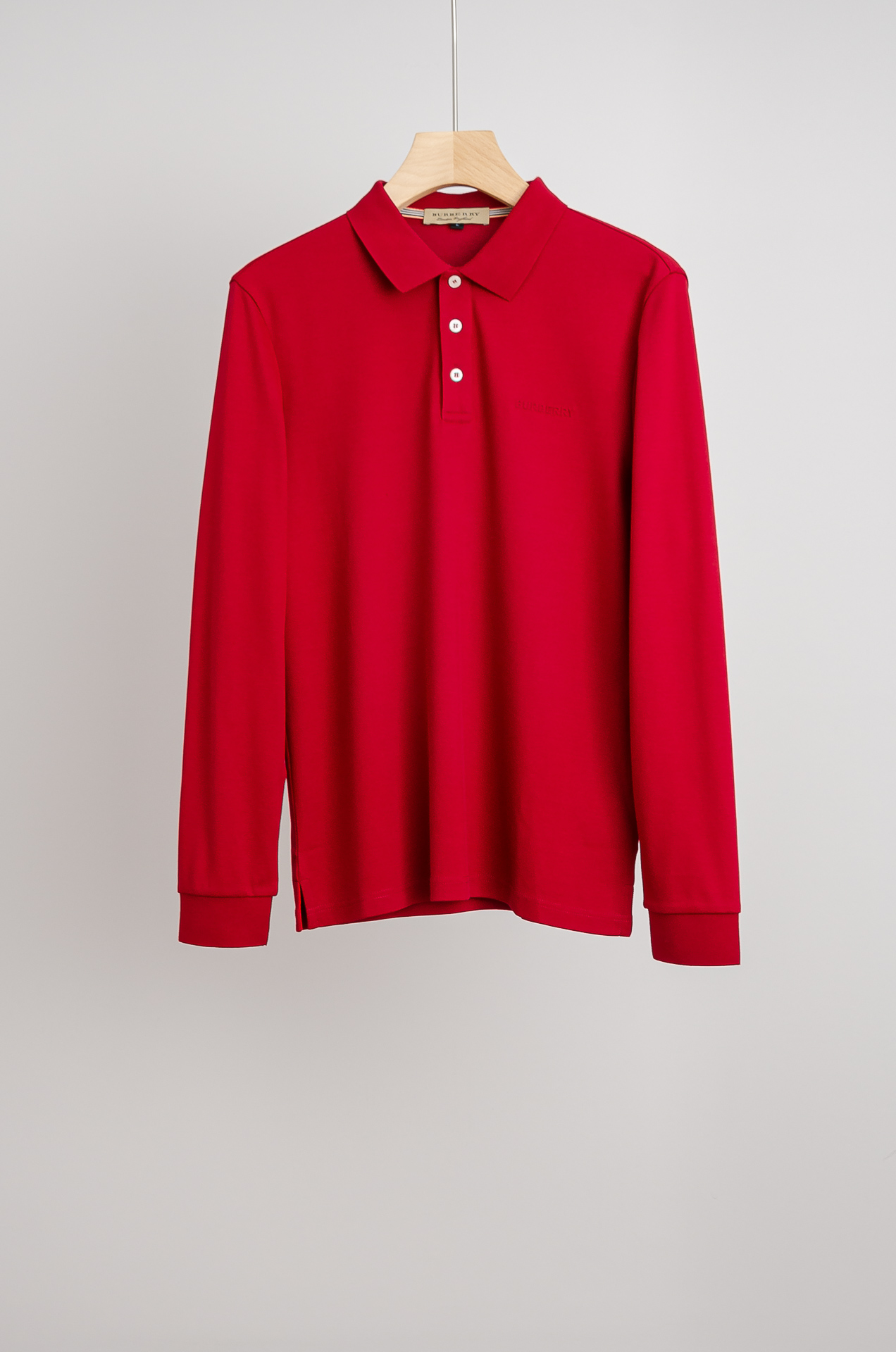 ☀️☀️ BURB*ERRY 巴宝/莉2025FW新品 轻奢男士翻领长袖T恤衫#精选客供进口100%棉采