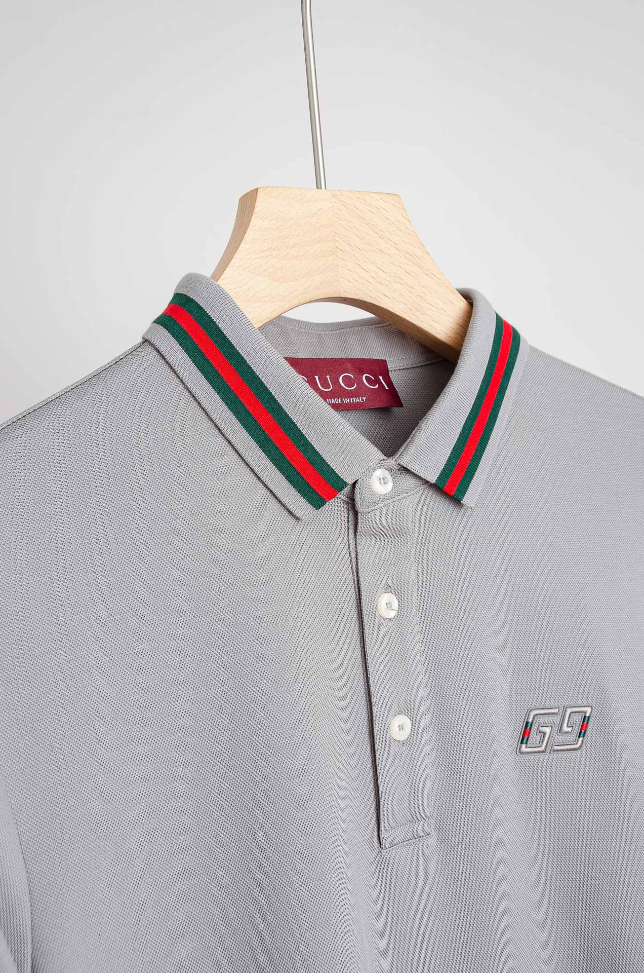 ☀️☀️ GU#CCI 26FW新品 轻奢男士翻领长袖T恤衫#精选客供进口100%棉采用高密度工艺打造而