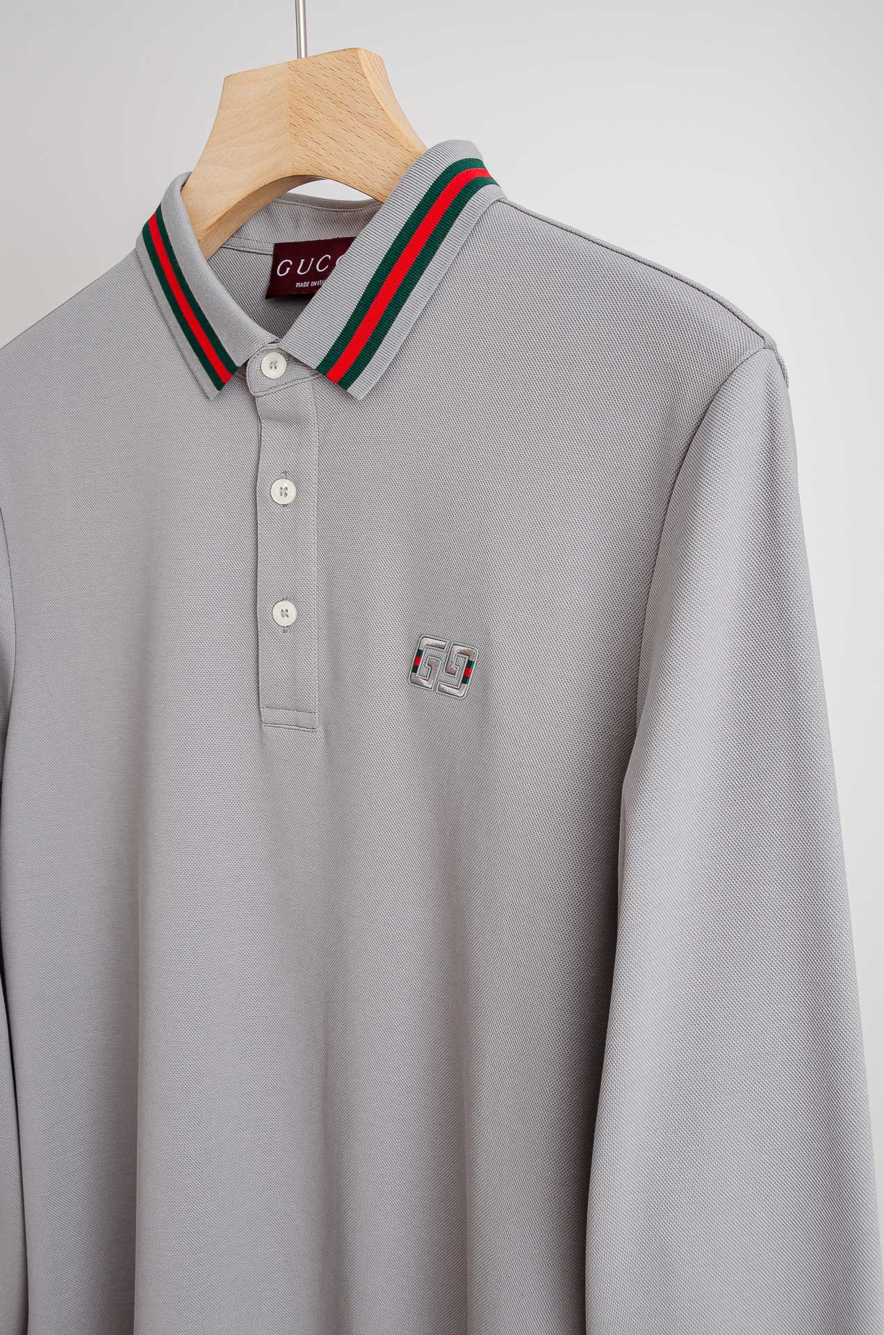 ☀️☀️ GU#CCI 26FW新品 轻奢男士翻领长袖T恤衫#精选客供进口100%棉采用高密度工艺打造而