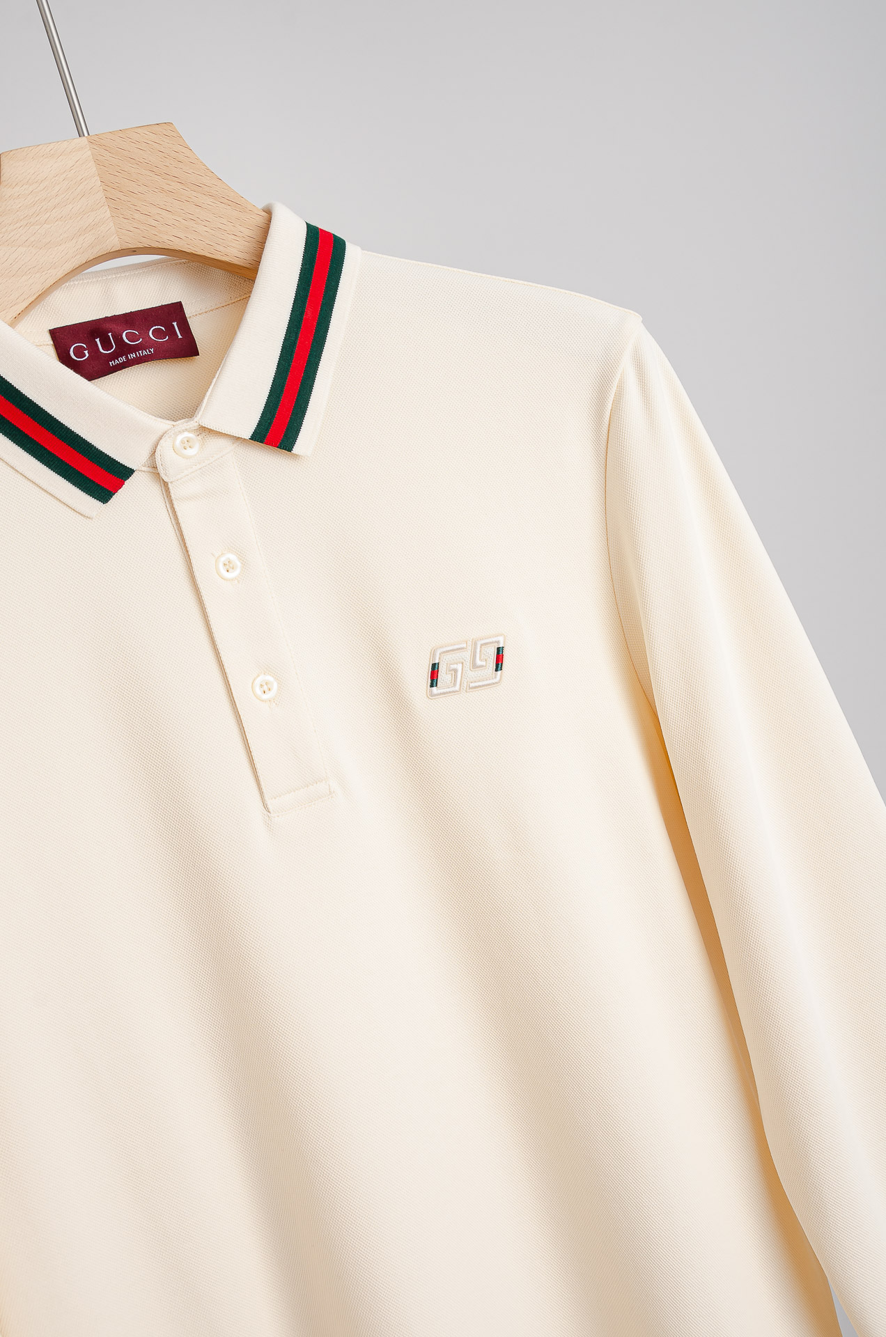 ☀️☀️ GU#CCI 26FW新品 轻奢男士翻领长袖T恤衫#精选客供进口100%棉采用高密度工艺打造而