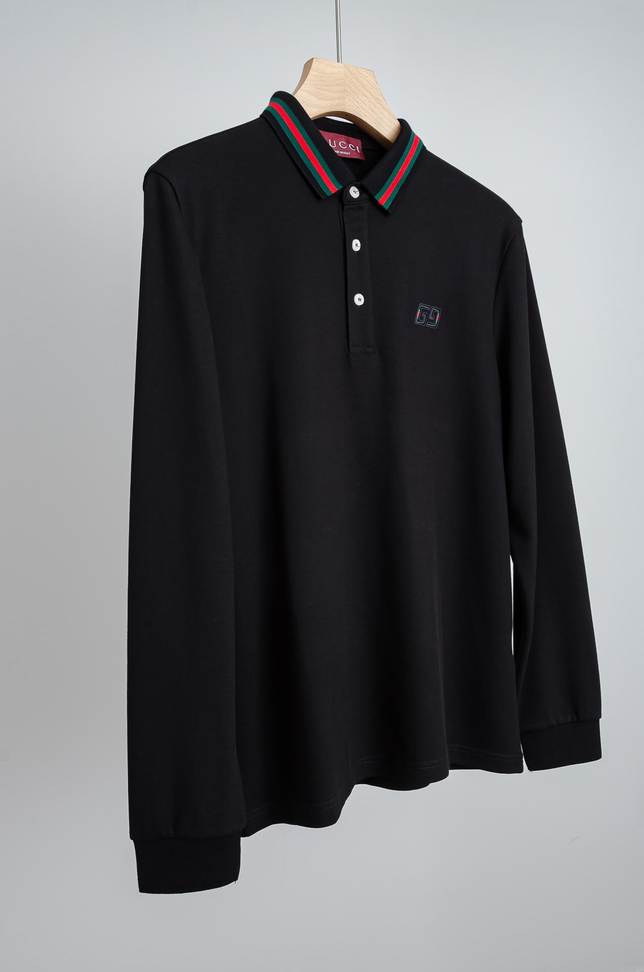 ☀️☀️ GU#CCI 26FW新品 轻奢男士翻领长袖T恤衫#精选客供进口100%棉采用高密度工艺打造而