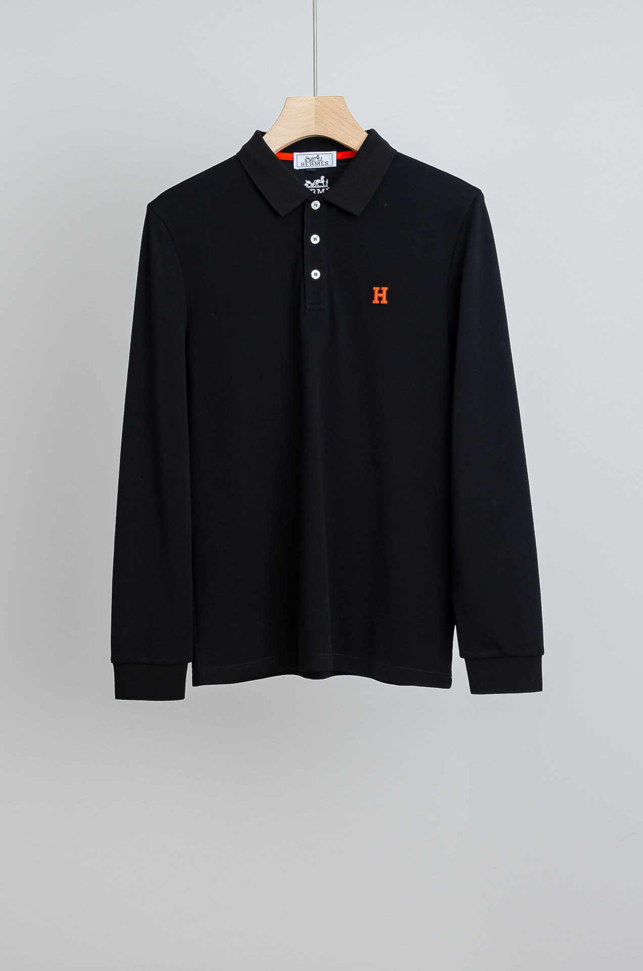 ☀️☀️ HER*MES 爱马/仕2025FW新品 轻奢男士翻领长袖T恤衫#精选客供进口100%棉采用高