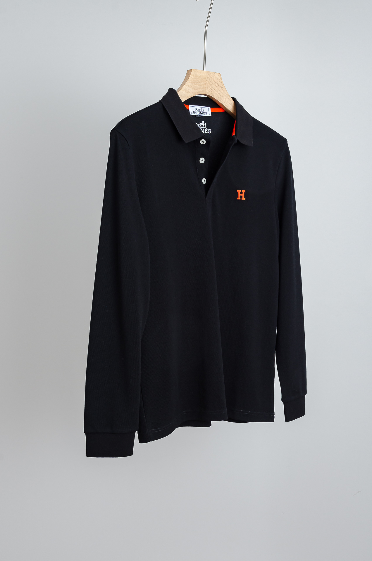 ☀️☀️ HER*MES 爱马/仕2025FW新品 轻奢男士翻领长袖T恤衫#精选客供进口100%棉采用高