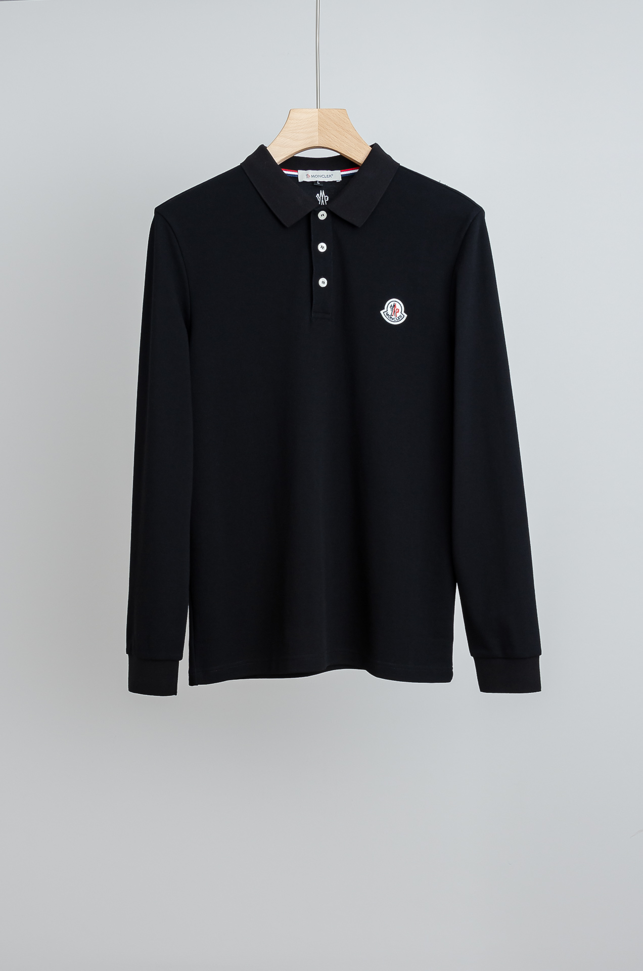 ☀️☀️ MONC#LER 蒙/口 2025FW新品 轻奢男士翻领长袖T恤衫#精选客供进口100%棉采用