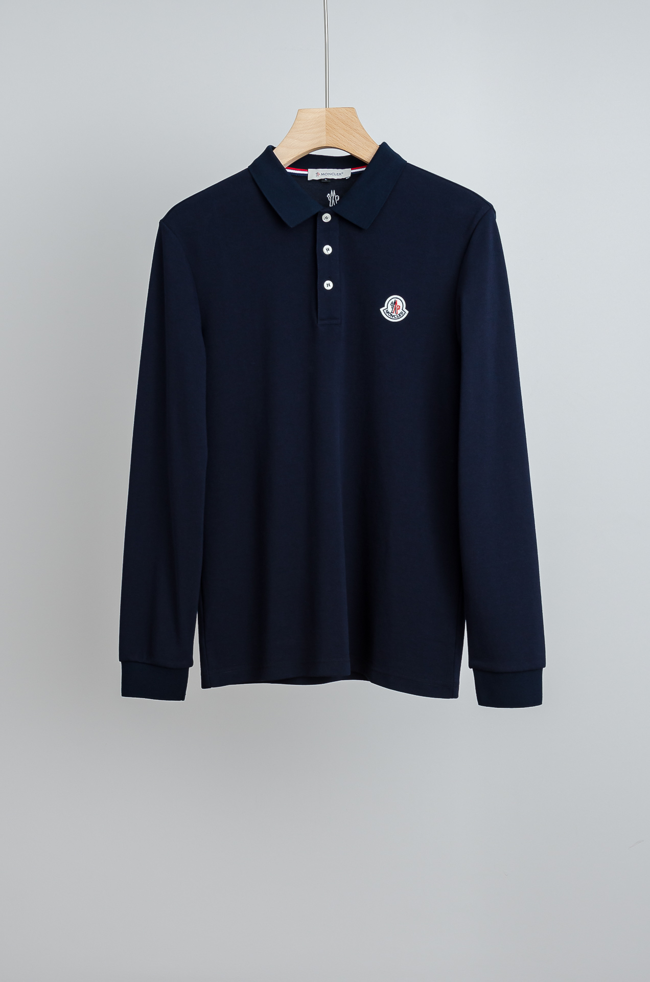 ☀️☀️ MONC#LER 蒙/口 2025FW新品 轻奢男士翻领长袖T恤衫#精选客供进口100%棉采用