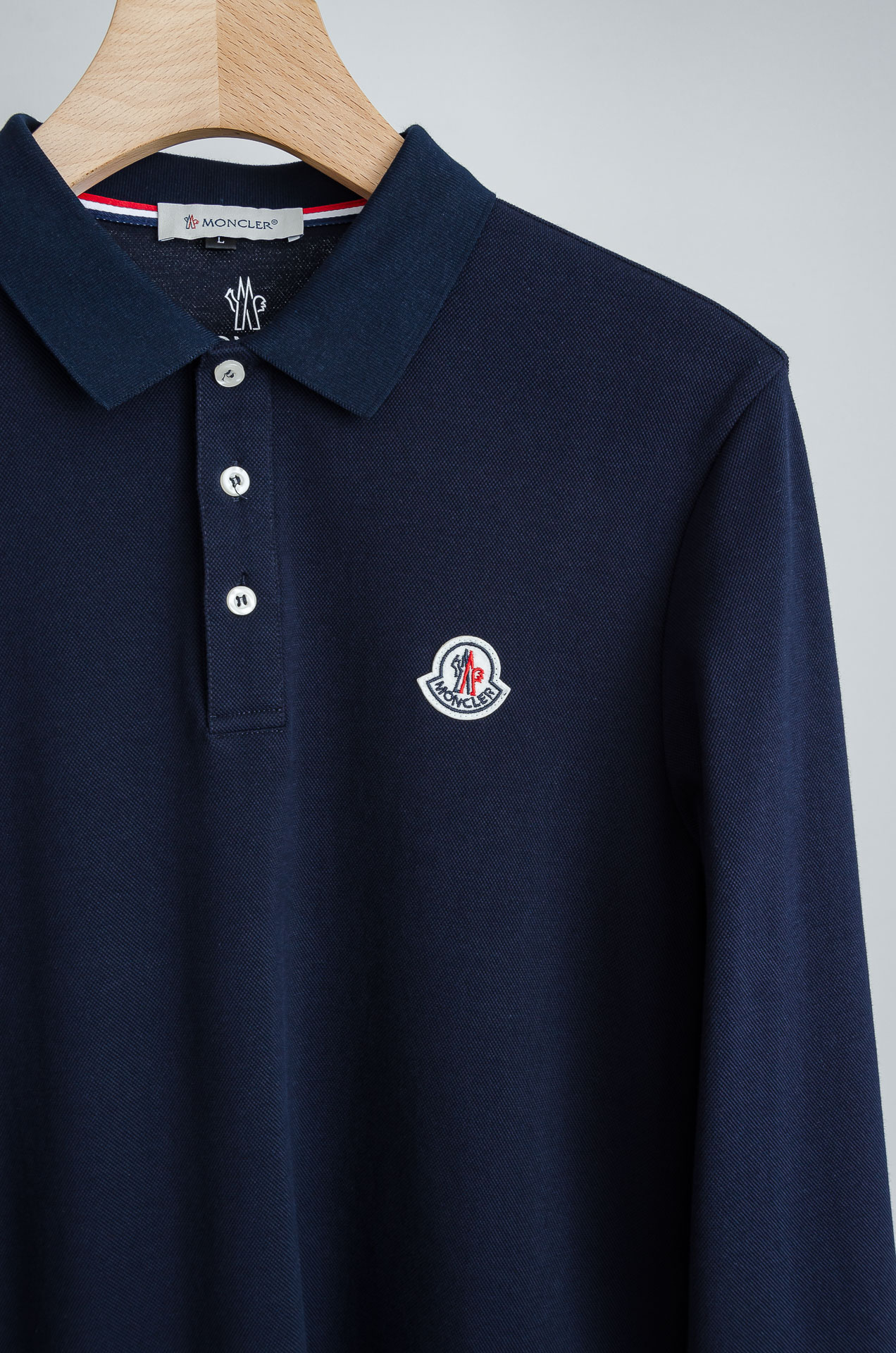 ☀️☀️ MONC#LER 蒙/口 2025FW新品 轻奢男士翻领长袖T恤衫#精选客供进口100%棉采用