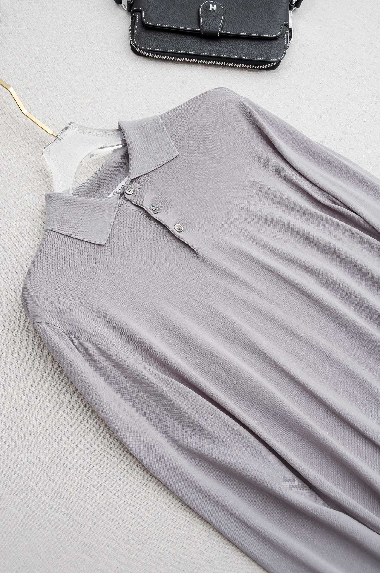 高版本BC 2025FW最新桑蚕丝+天丝混纺面料！上身透气舒适亲肤男士圆领长袖针织T恤衫男人的衣橱必备单