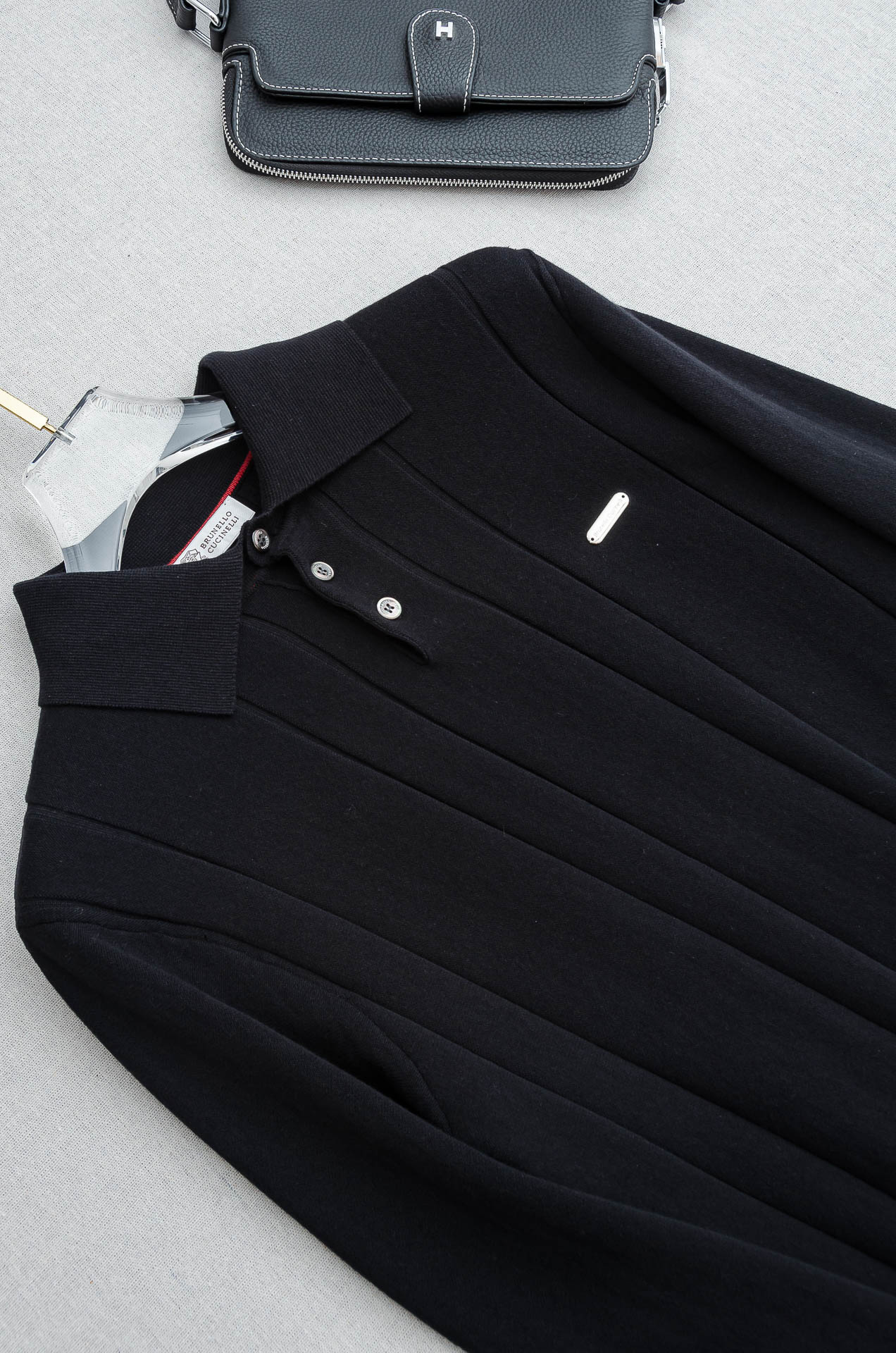 BC 2025FW新品 轻奢男士翻领长袖T恤衫#精选客供进口100%棉采用高密度工艺打造而成，手感细腻柔