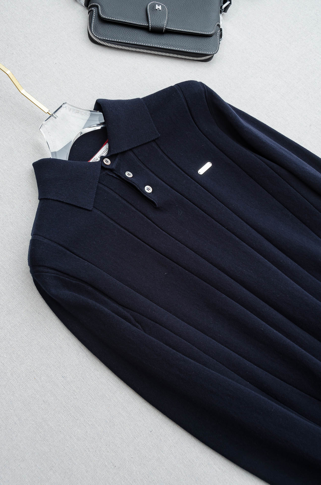 BC 2025FW新品 轻奢男士翻领长袖T恤衫#精选客供进口100%棉采用高密度工艺打造而成，手感细腻柔