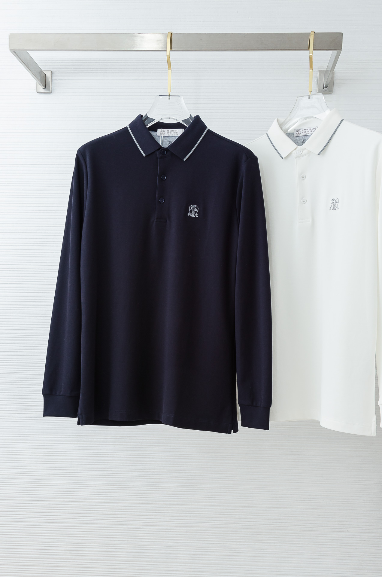 BC 2025FW新品 轻奢男士翻领长袖T恤衫#精选客供进口100%棉采用高密度工艺打造而成，手感细腻柔