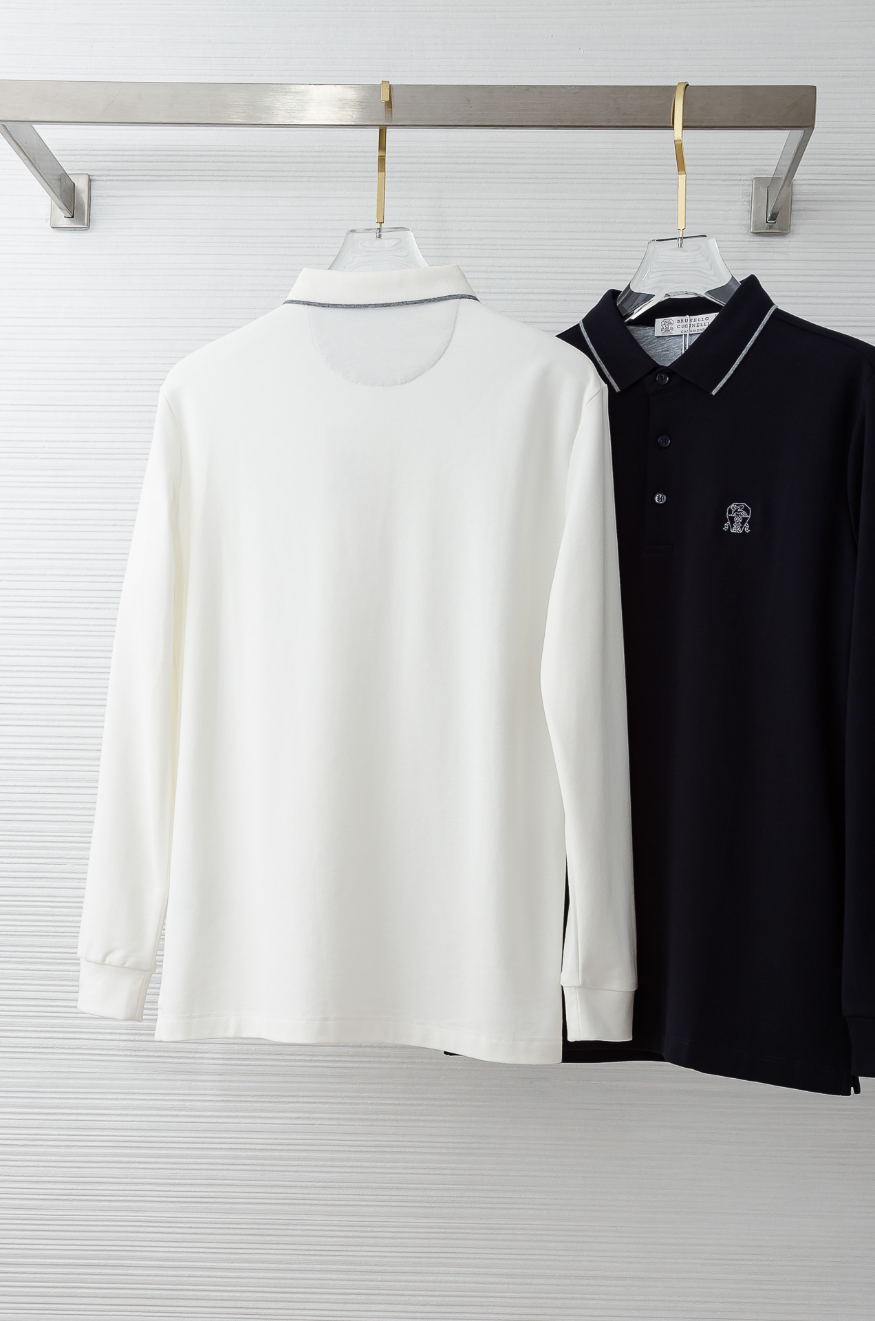 BC 2025FW新品 轻奢男士翻领长袖T恤衫#精选客供进口100%棉采用高密度工艺打造而成，手感细腻柔