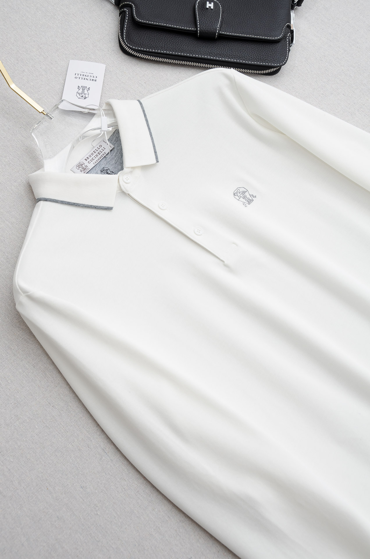 BC 2025FW新品 轻奢男士翻领长袖T恤衫#精选客供进口100%棉采用高密度工艺打造而成，手感细腻柔