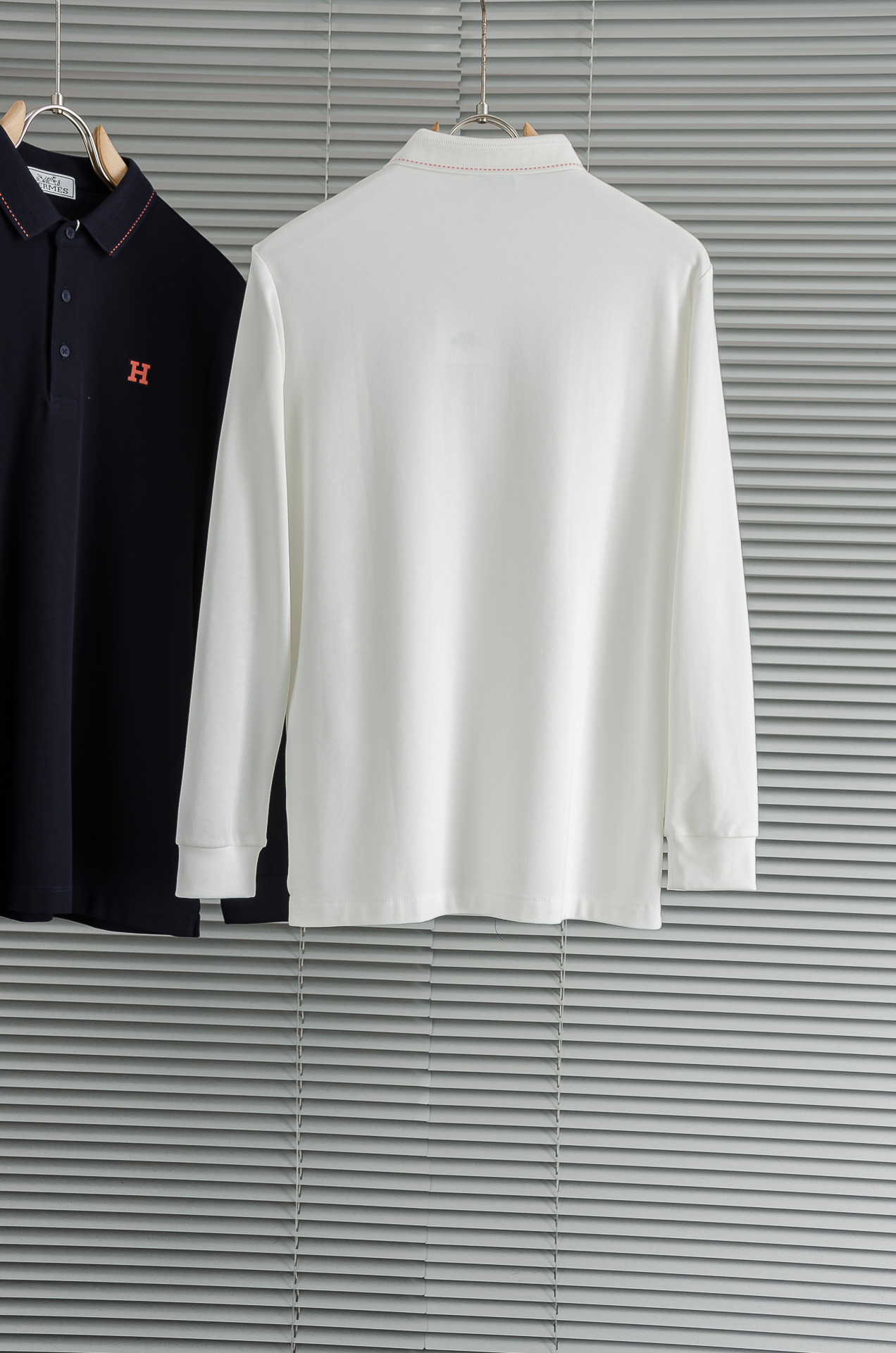 HER#MES爱马＊仕2025FW秋冬新品 轻奢男士翻领长袖T恤衫#精选客供进口100%棉采用高密度工艺