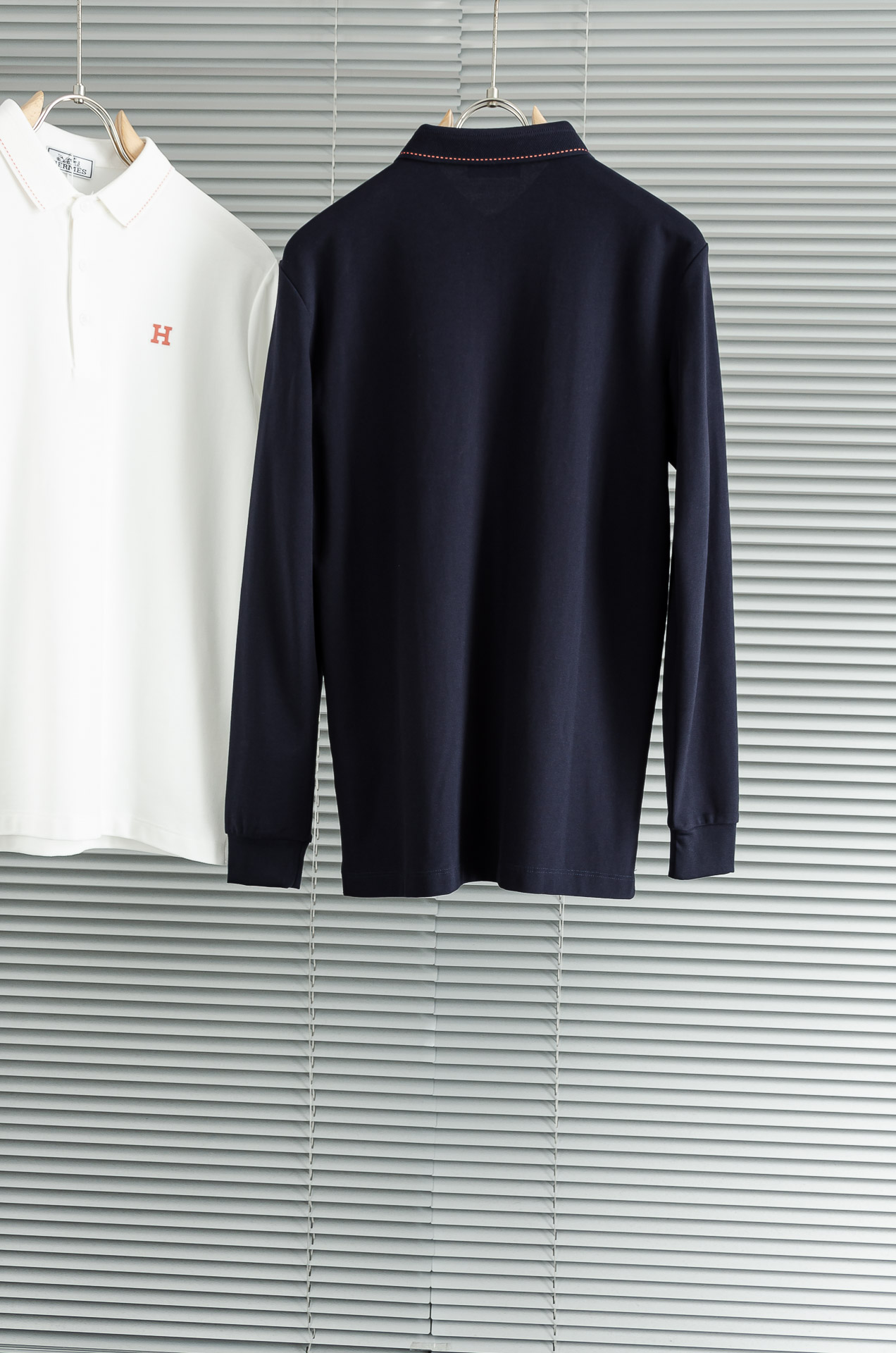 HER#MES爱马＊仕2025FW秋冬新品 轻奢男士翻领长袖T恤衫#精选客供进口100%棉采用高密度工艺