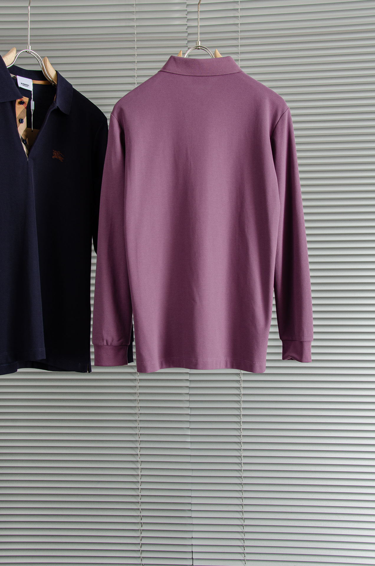 BURB#ERRY巴宝/莉2026FW秋冬新品 轻奢男士翻领长袖T恤衫#精选客供进口100%棉采用高密度