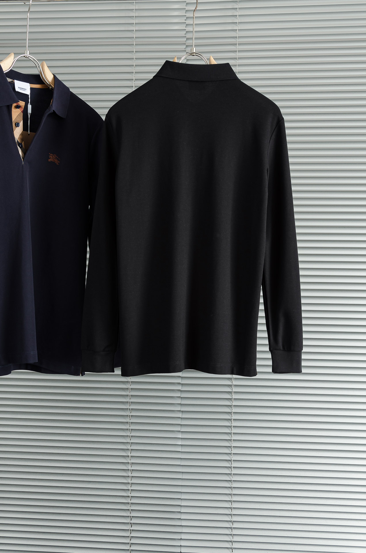 BURB#ERRY巴宝/莉2026FW秋冬新品 轻奢男士翻领长袖T恤衫#精选客供进口100%棉采用高密度