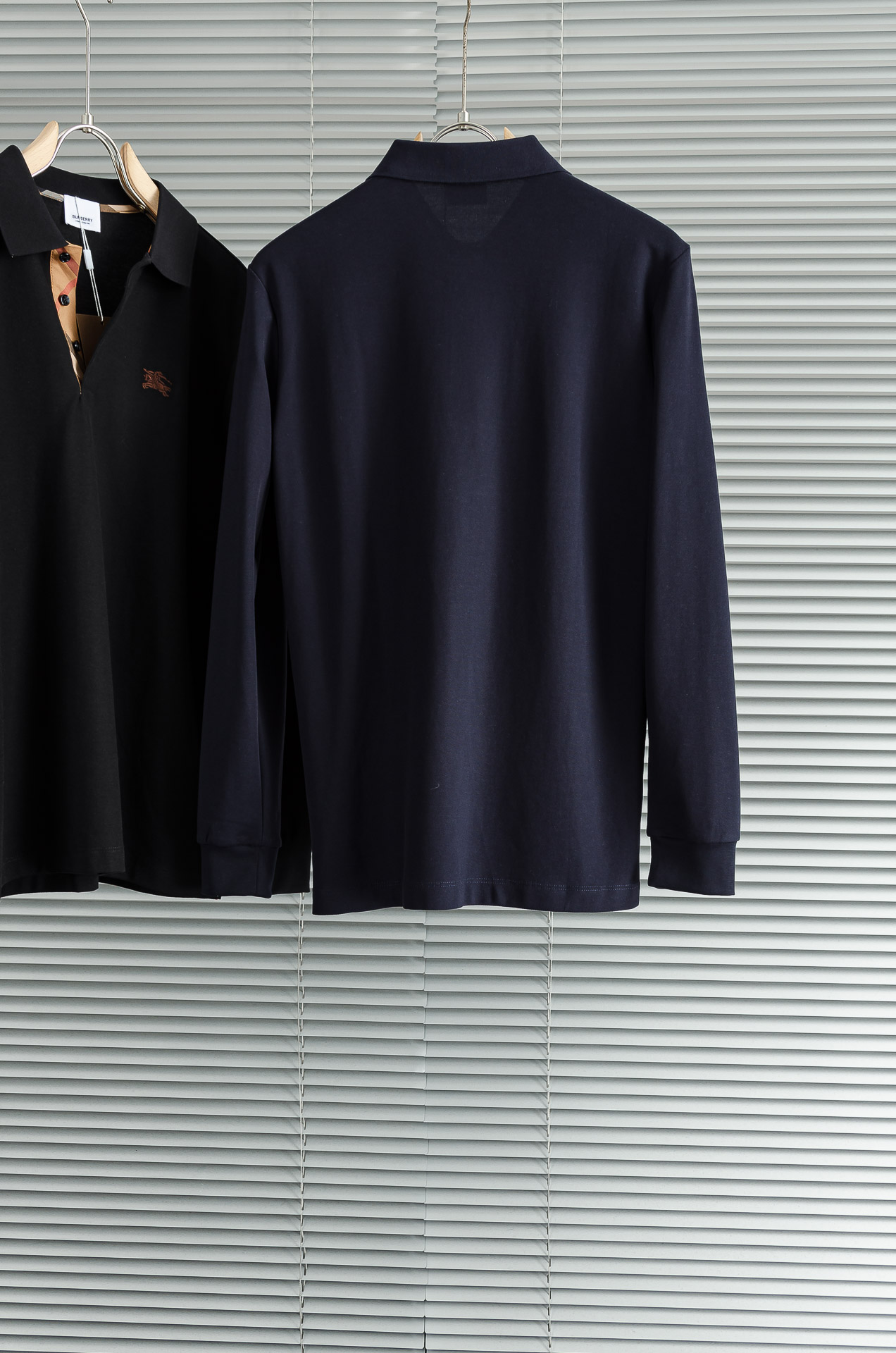 BURB#ERRY巴宝/莉2025FW秋冬新品 轻奢男士翻领长袖T恤衫#精选客供进口100%棉采用高密度