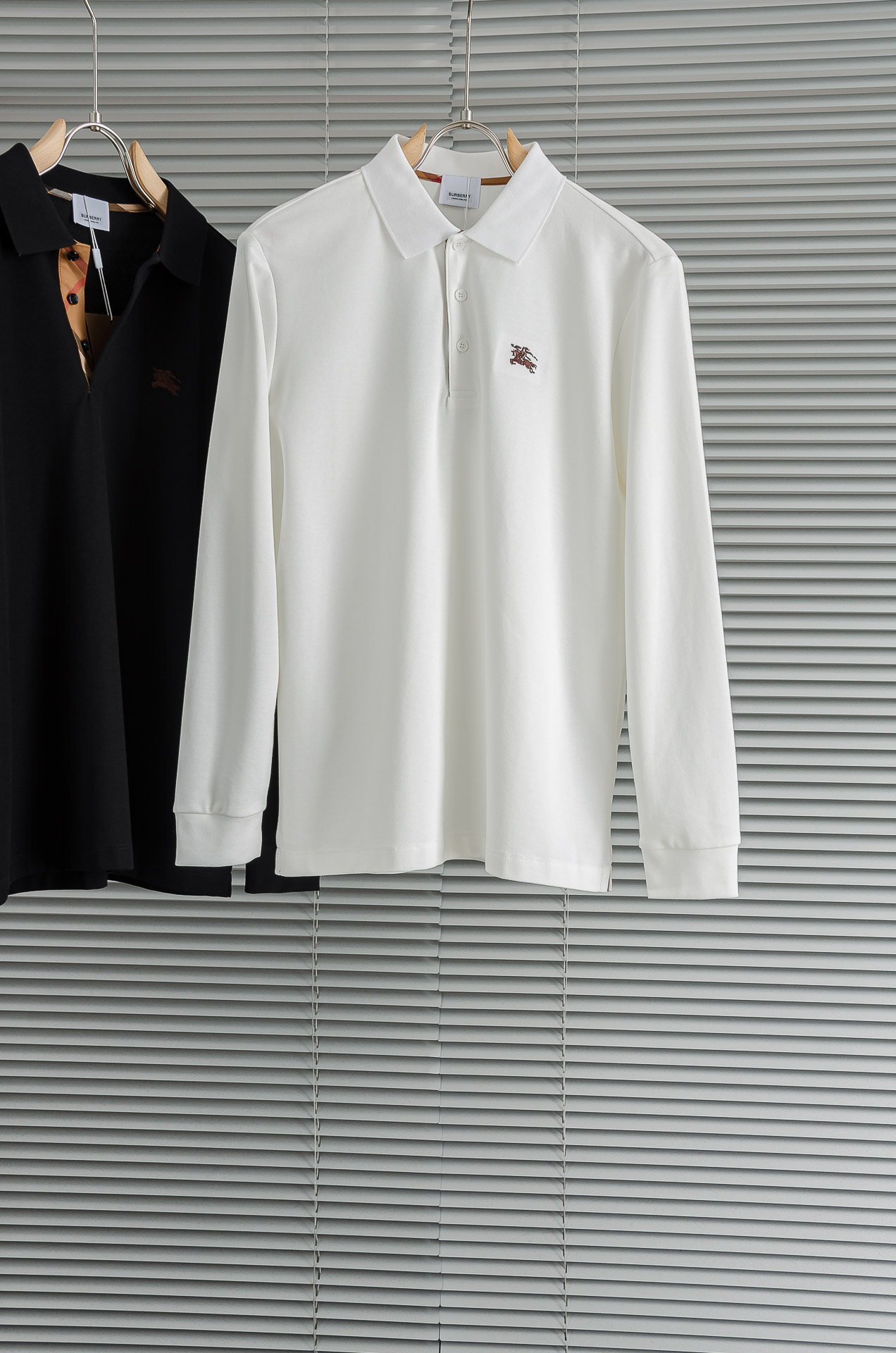 BURB#ERRY巴宝/莉2026FW秋冬新品 轻奢男士翻领长袖T恤衫#精选客供进口100%棉采用高密度