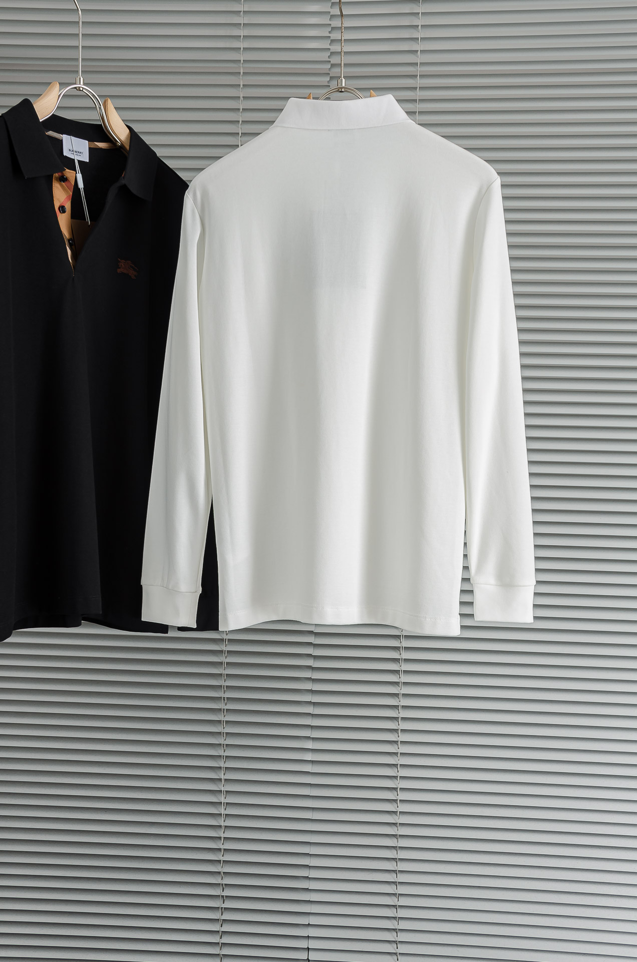 BURB#ERRY巴宝/莉2026FW秋冬新品 轻奢男士翻领长袖T恤衫#精选客供进口100%棉采用高密度