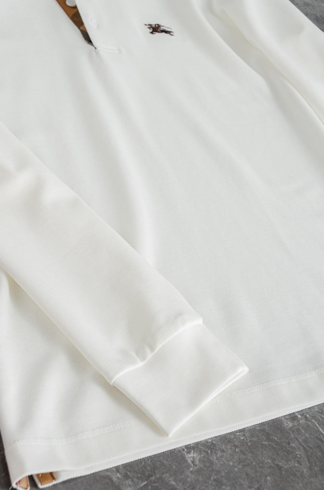 BURB#ERRY巴宝/莉2026FW秋冬新品 轻奢男士翻领长袖T恤衫#精选客供进口100%棉采用高密度