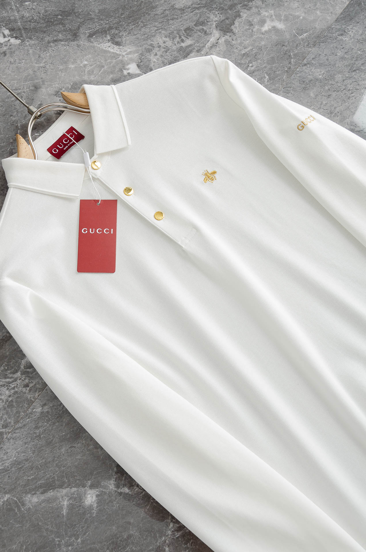 GUC/*CI古＊驰2026FW秋冬新品 轻奢男士翻领长袖T恤衫#精选客供进口100%棉采用高密度工艺打