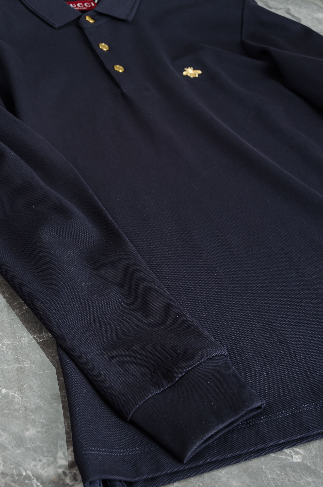 GUC/*CI古＊驰2026FW秋冬新品 轻奢男士翻领长袖T恤衫#精选客供进口100%棉采用高密度工艺打