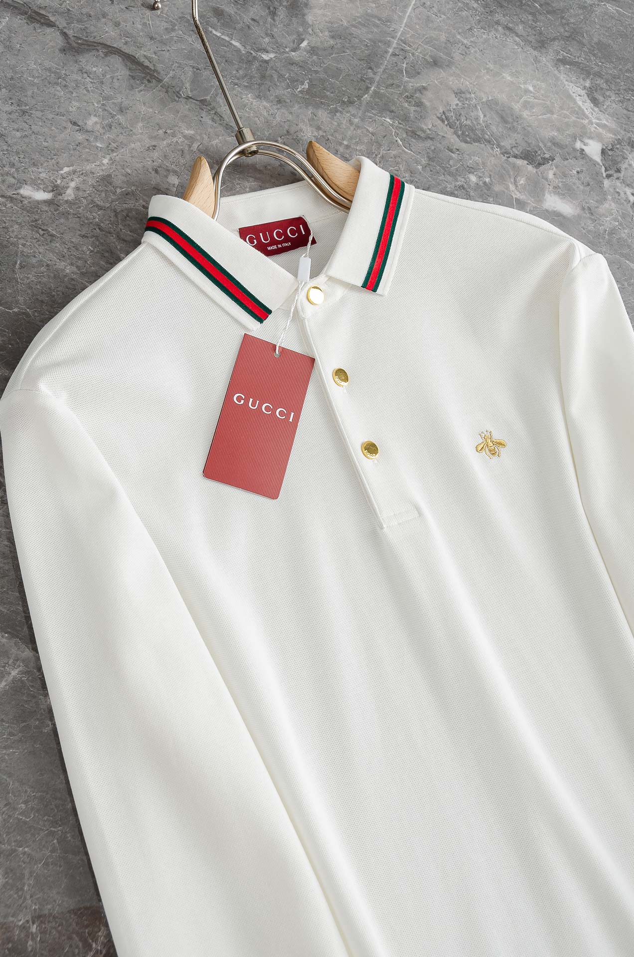 GUC/*CI古＊驰2026FW秋冬新品 轻奢男士翻领长袖T恤衫#精选客供进口100%棉采用高密度工艺打