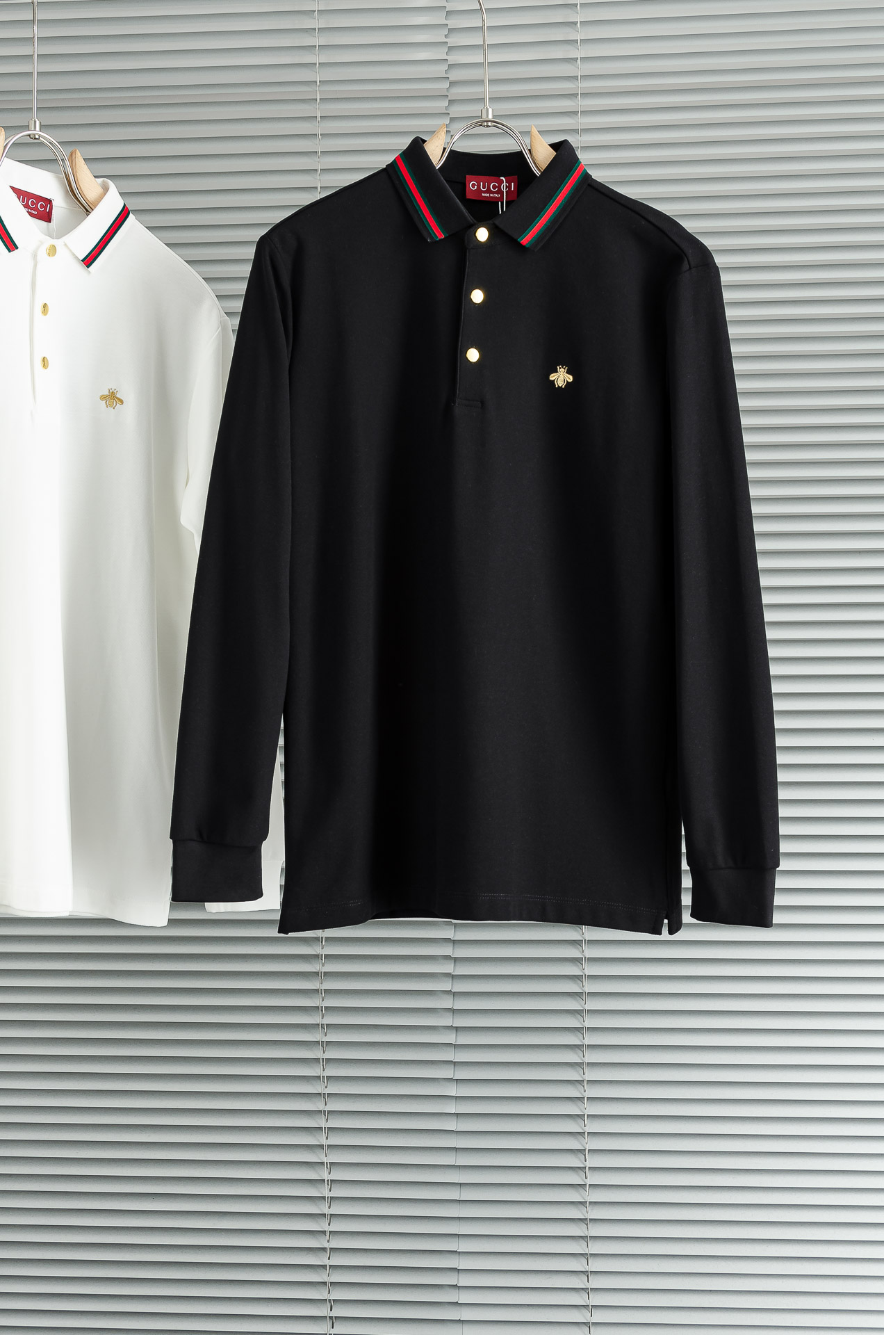 GUC/*CI古＊驰2026FW秋冬新品 轻奢男士翻领长袖T恤衫#精选客供进口100%棉采用高密度工艺打