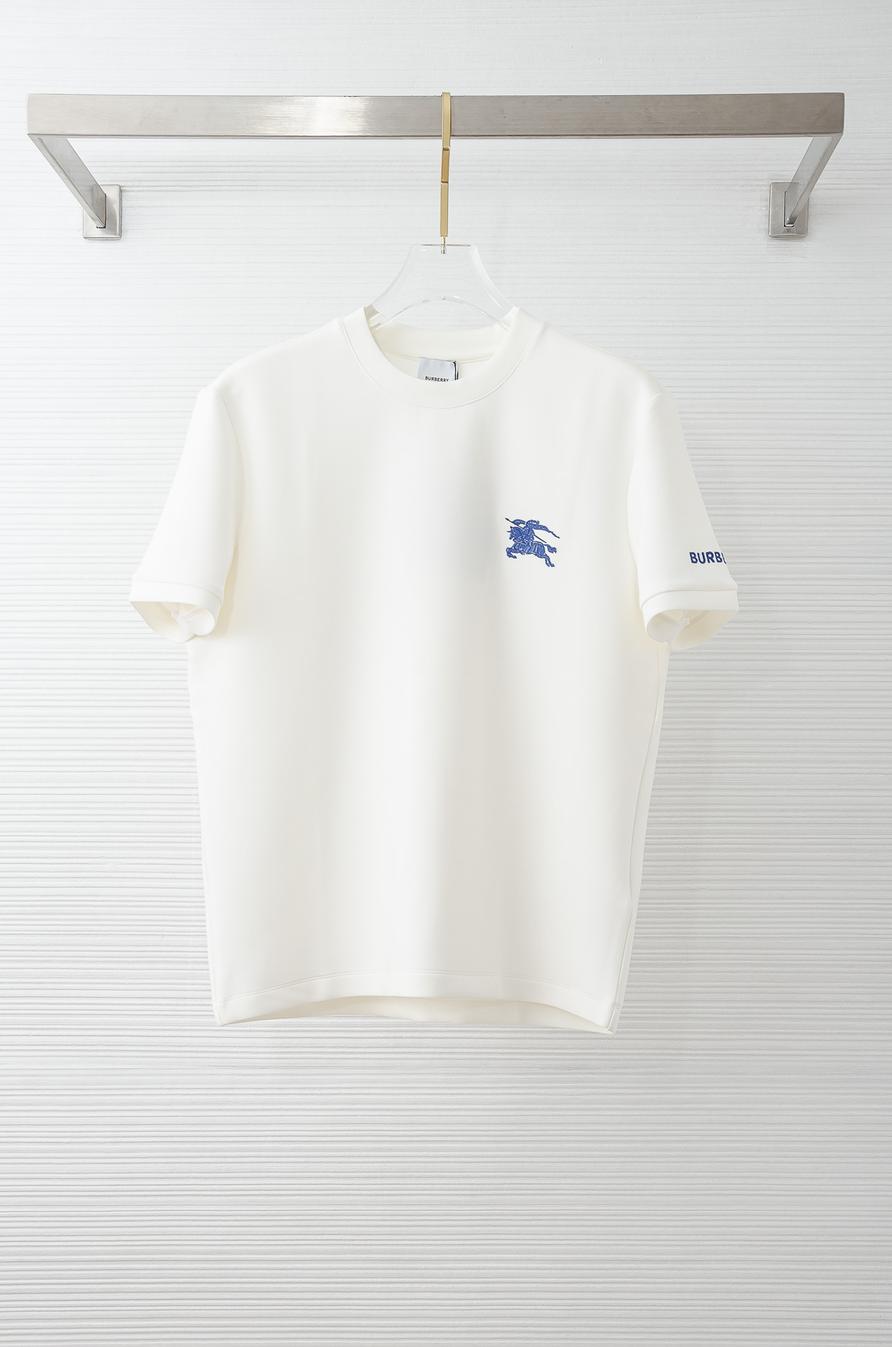 🌾 BURBE#RRY巴宝/莉2026秋冬太空棉字母刺绣logo时尚百搭打底圆领短袖衫，精致工艺专柜面料