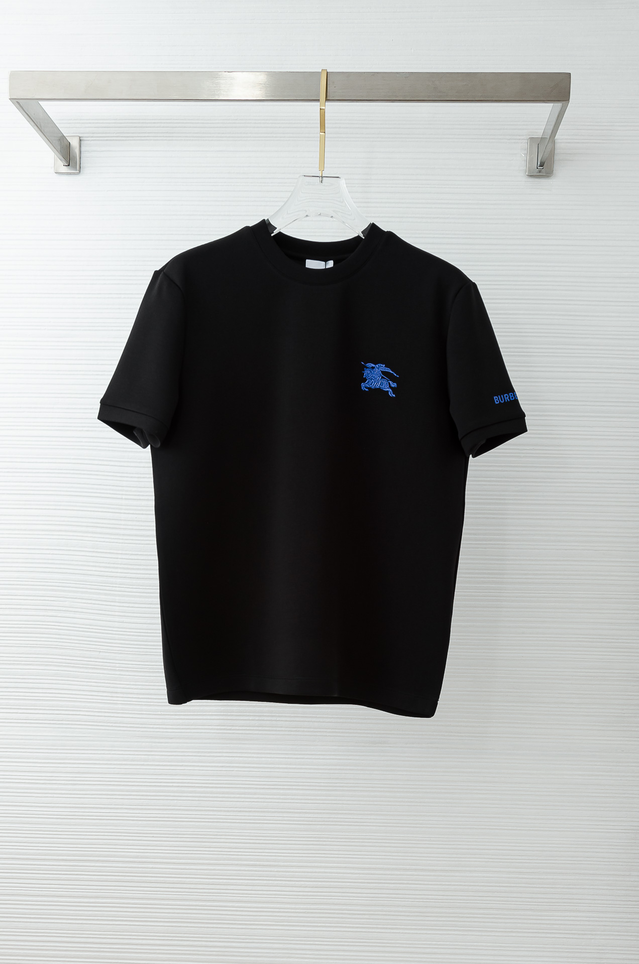 🌾 BURBE#RRY巴宝/莉2026秋冬太空棉字母刺绣logo时尚百搭打底圆领短袖衫，精致工艺专柜面料