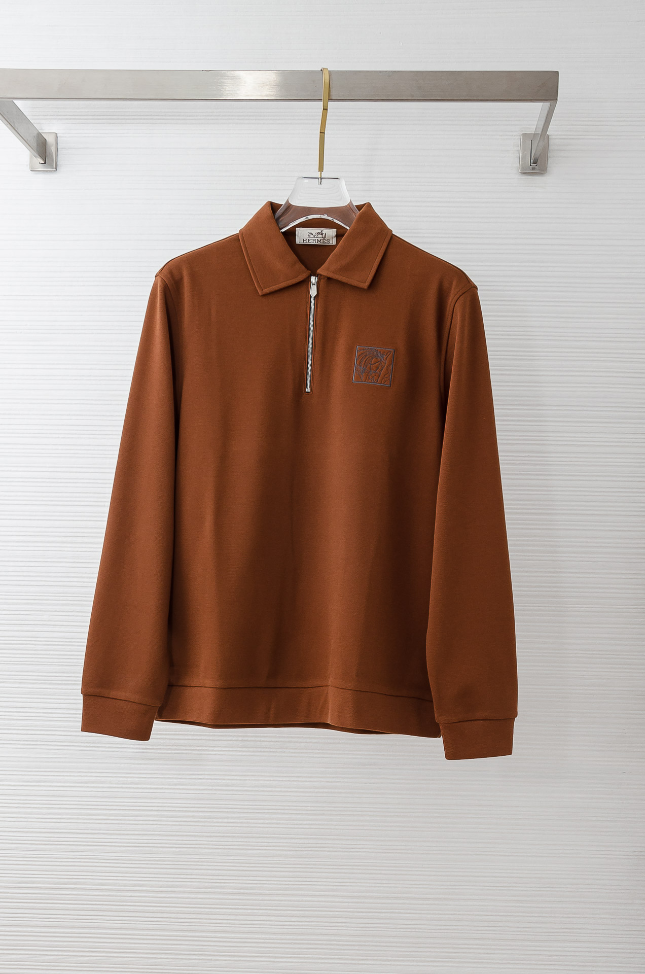 HER*MES 25FW 立体剪裁男士拉链翻领加绒卫衣#加绒的设计，不再畏惧寒冷，穿着亲肤又温暖，单穿，