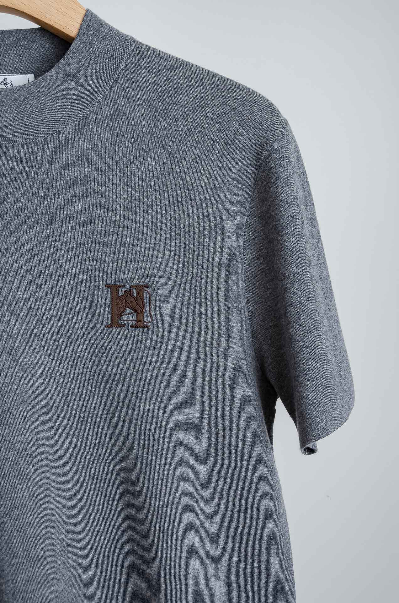 ☀️☀️ H家 2025FW羊绒+羊毛混纺男士经典刺绣标徽休闲圆领短袖针织衫毛衣！一款融合了精湛工艺与高