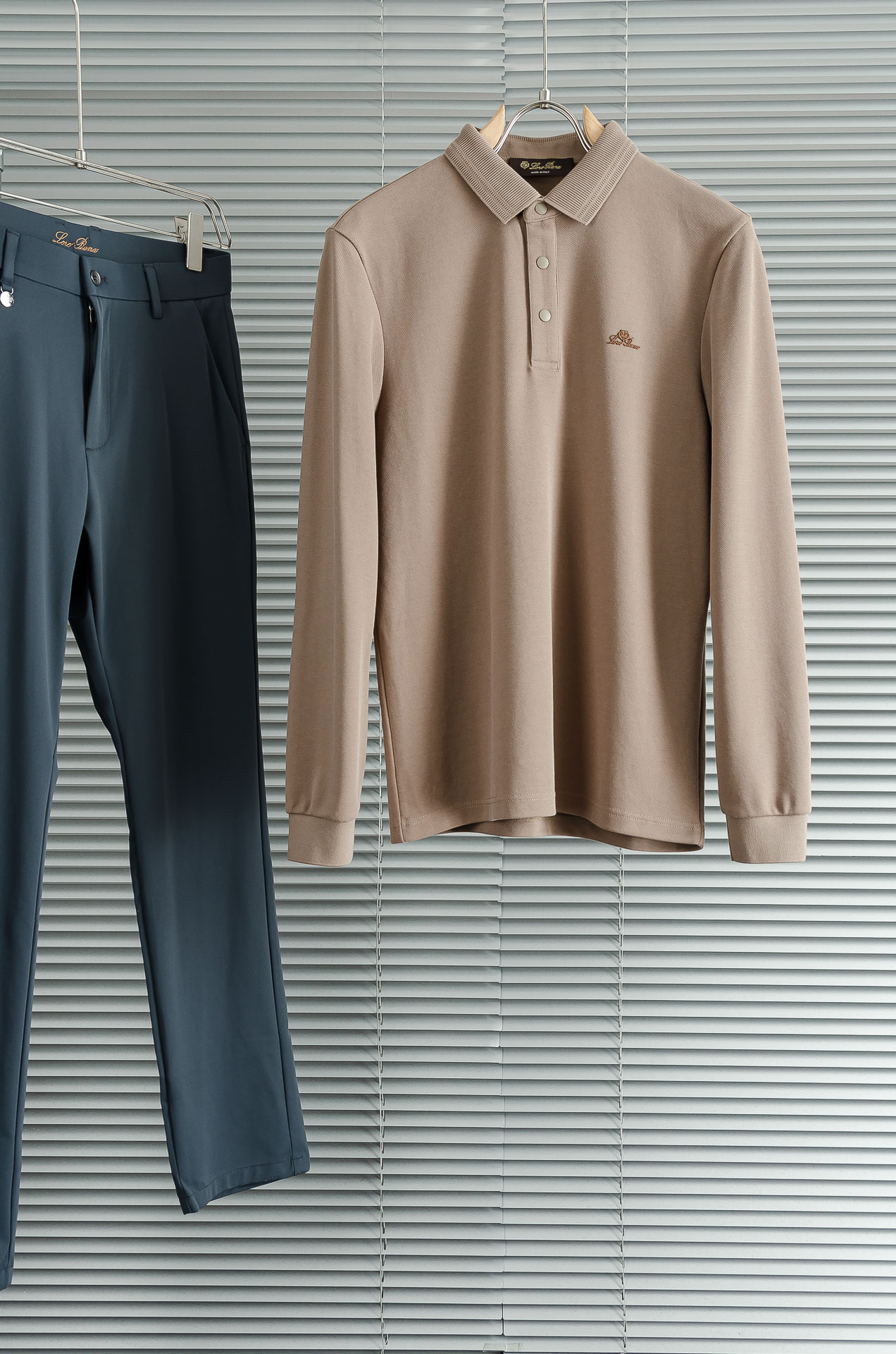 Loro Piana诺悠翩雅 2026FW新品 轻奢男士翻领长袖T恤衫#精选客供进口长绒棉采用高密度工艺