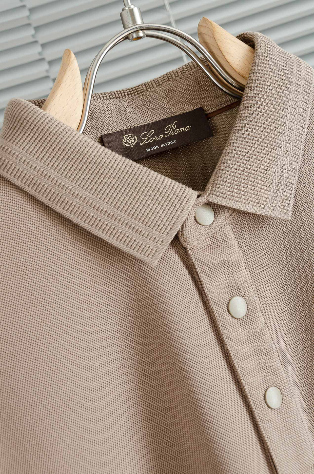 Loro Piana诺悠翩雅 2026FW新品 轻奢男士翻领长袖T恤衫#精选客供进口长绒棉采用高密度工艺