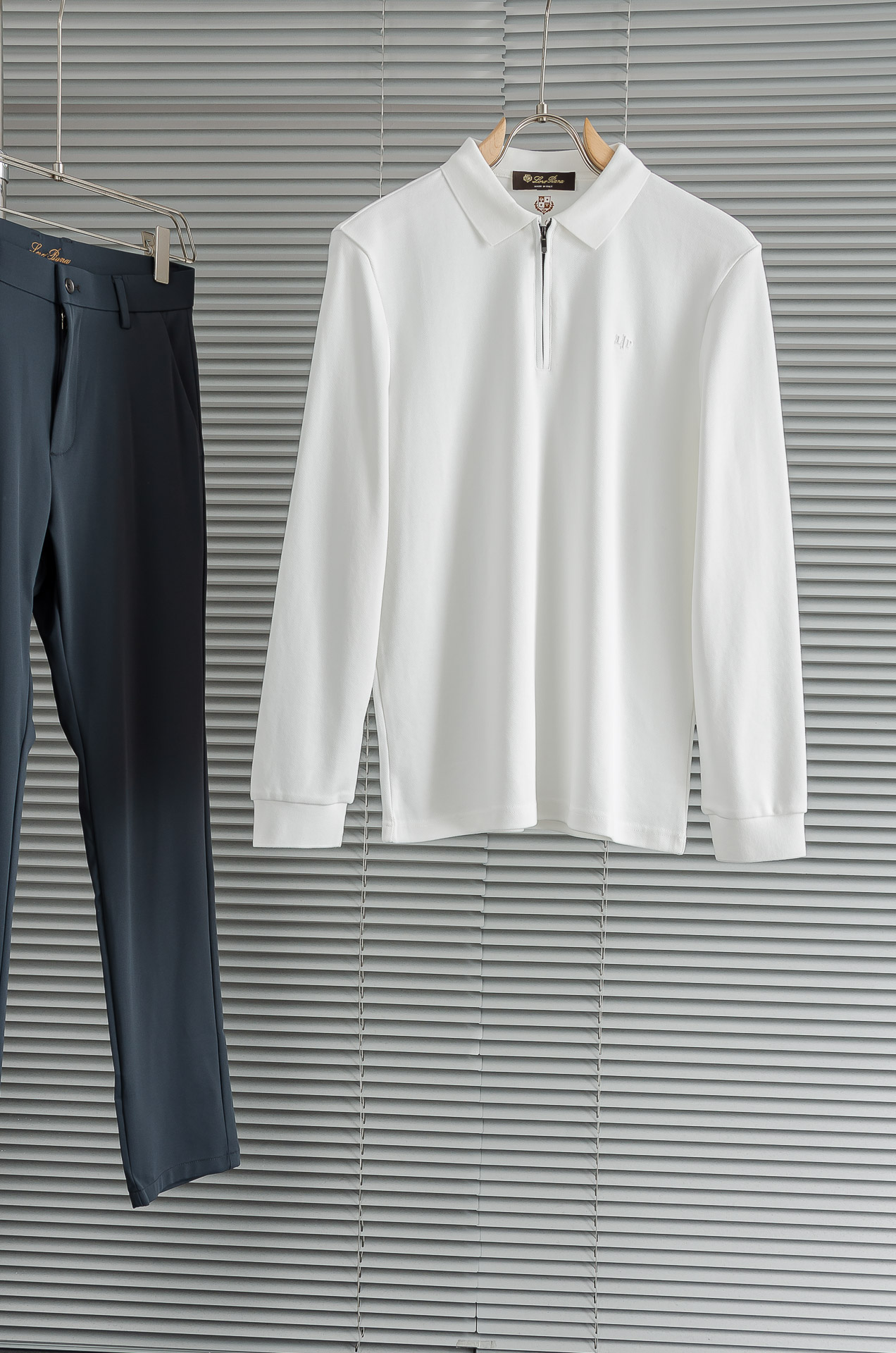 Loro Piana诺悠翩雅 2026FW新品 轻奢男士翻领长袖T恤衫#精选客供进口长绒棉采用高密度工艺