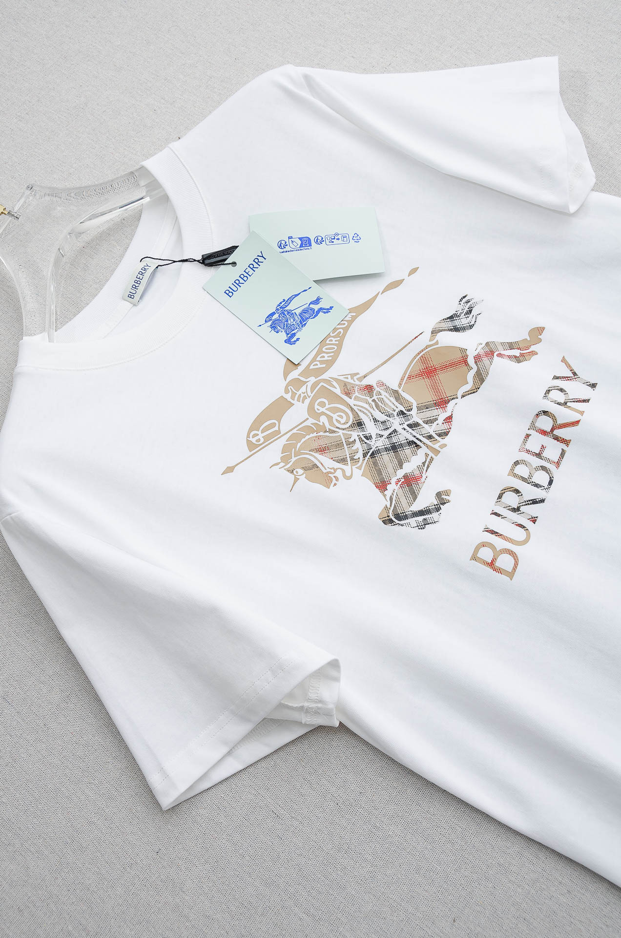 🌾 BURB*ERRY巴宝＊莉2026SS最新客供进口长绒棉立体剪裁男士圆领短袖T恤衫#定织定染100%