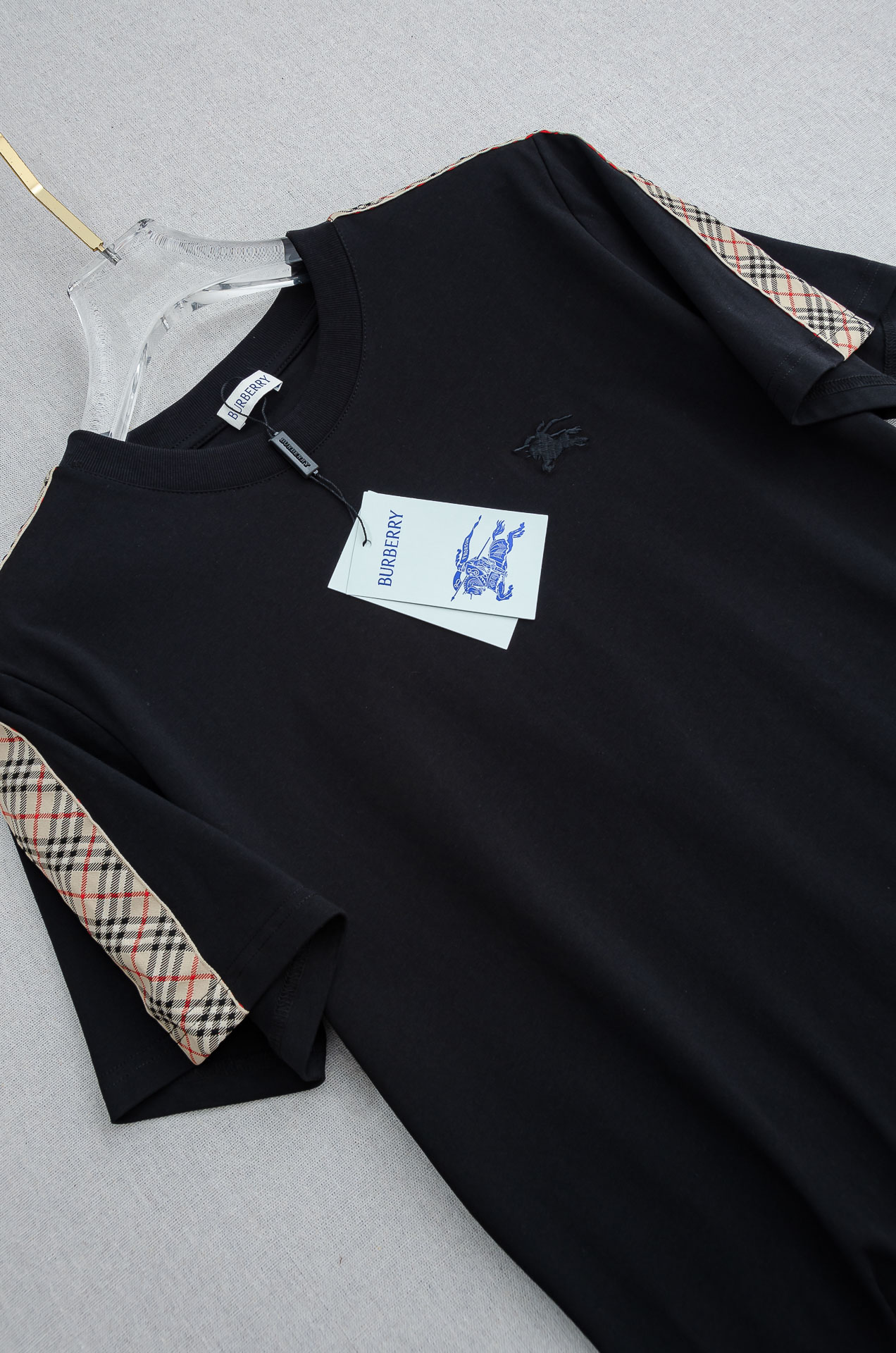 🌾 BURB*ERRY巴宝＊莉2026SS最新客供进口长绒棉立体剪裁男士圆领短袖T恤衫#定织定染100%