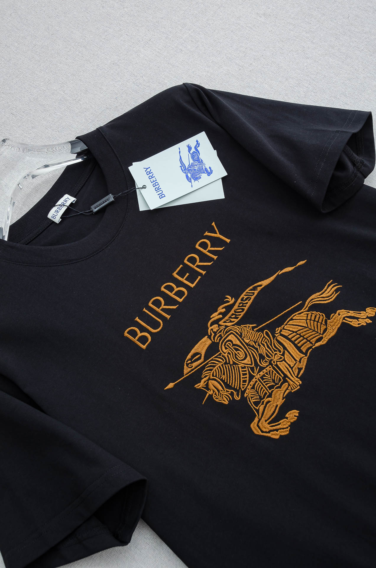 🌾 BURBE*RRY巴＊宝莉2026SS最新客供进口长绒棉立体剪裁男士圆领短袖T恤衫#定织定染100%