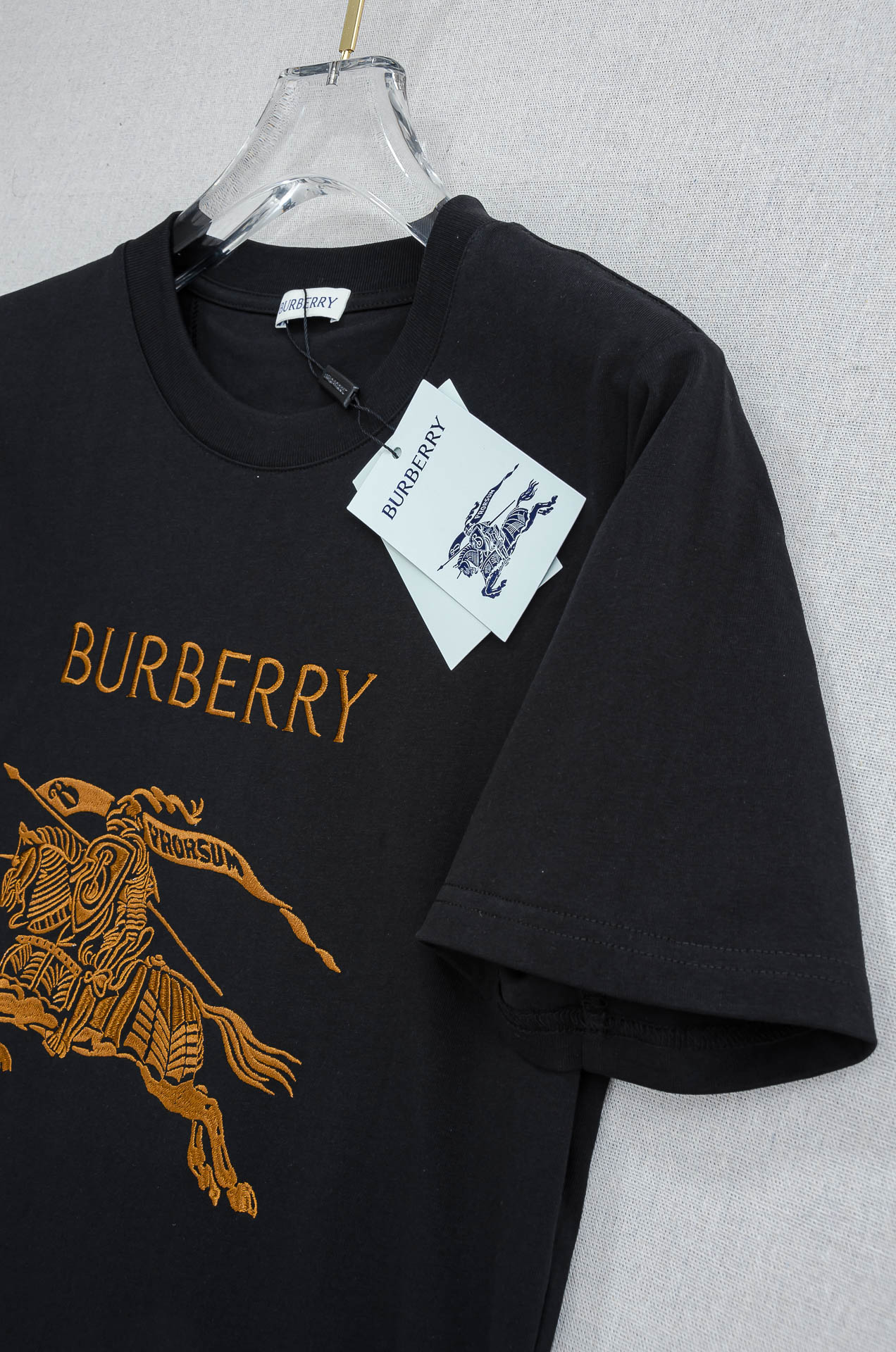 🌾 BURBE*RRY巴＊宝莉2026SS最新客供进口长绒棉立体剪裁男士圆领短袖T恤衫#定织定染100%