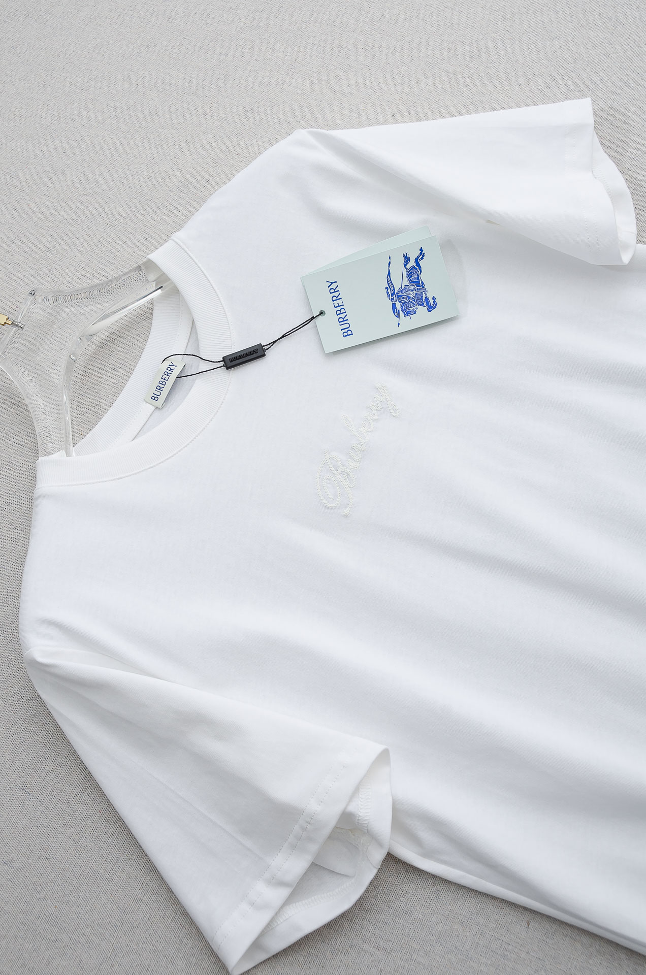 🌾 BURB*ERRY巴宝＊莉2026SS最新客供进口长绒棉立体剪裁男士圆领短袖T恤衫#定织定染100%
