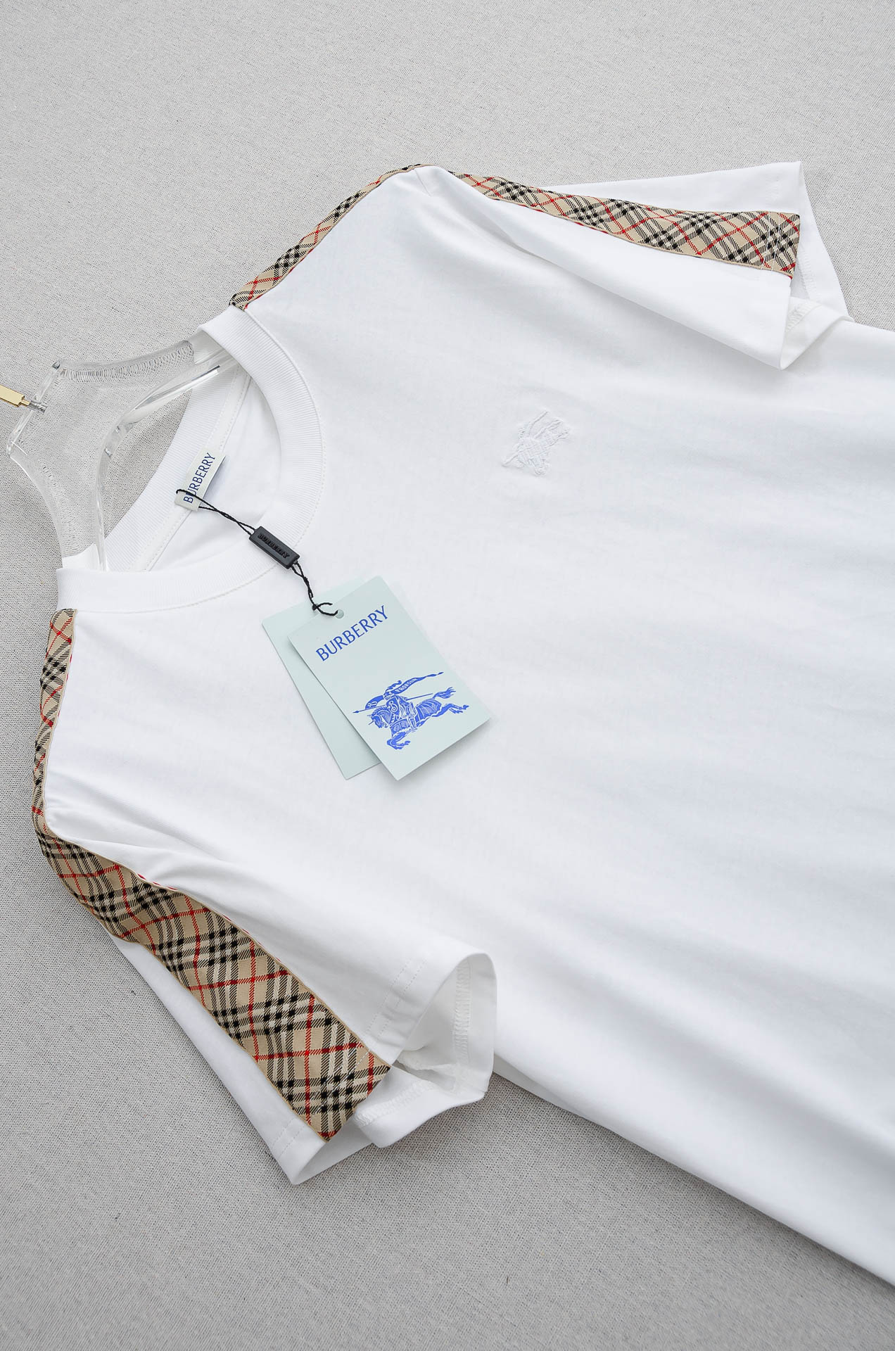 🌾 BURB*ERRY巴宝＊莉2026SS最新客供进口长绒棉立体剪裁男士圆领短袖T恤衫#定织定染100%