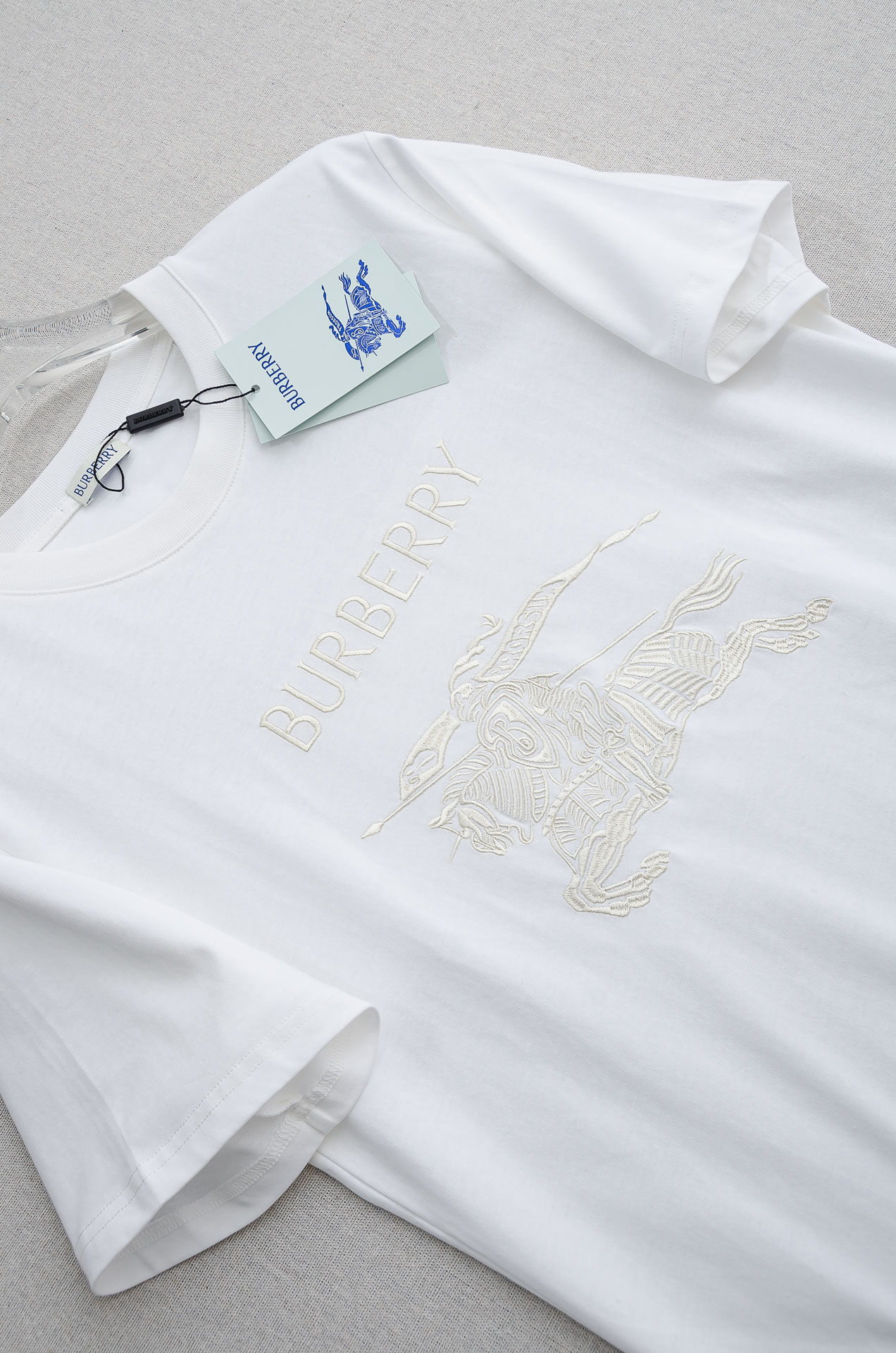 🌾 BURBE*RRY巴＊宝莉2026SS最新客供进口长绒棉立体剪裁男士圆领短袖T恤衫#定织定染100%